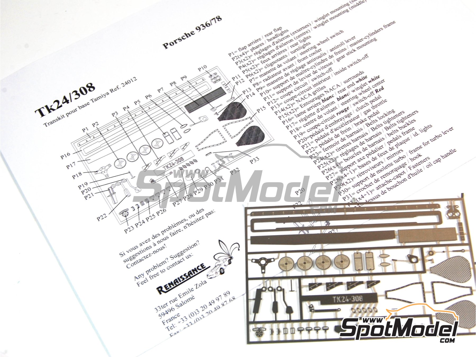Image 1: Porsche 936 -  1978 | Set de mejora y detallado en escala&nbsp;1/24 fabricado por Renaissance Models (ref.&nbsp;TK24-308, tambien TK24/308)