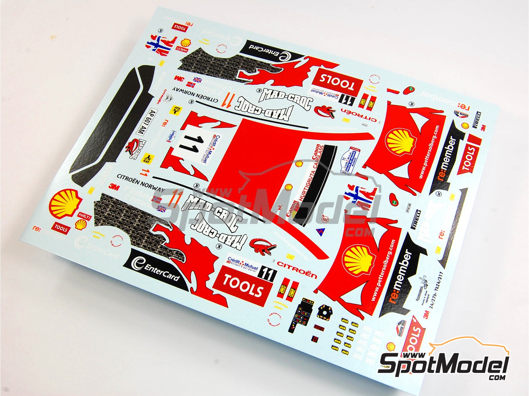 Image 2: Citroen C4 WRC Petter Solberg WRT Team sponsored by Mad Croc - Alsace France Rally 2010 | Marking / livery in 1/24 scale manufactured by Renaissance Models (ref. TK24-317, also TK24/317)