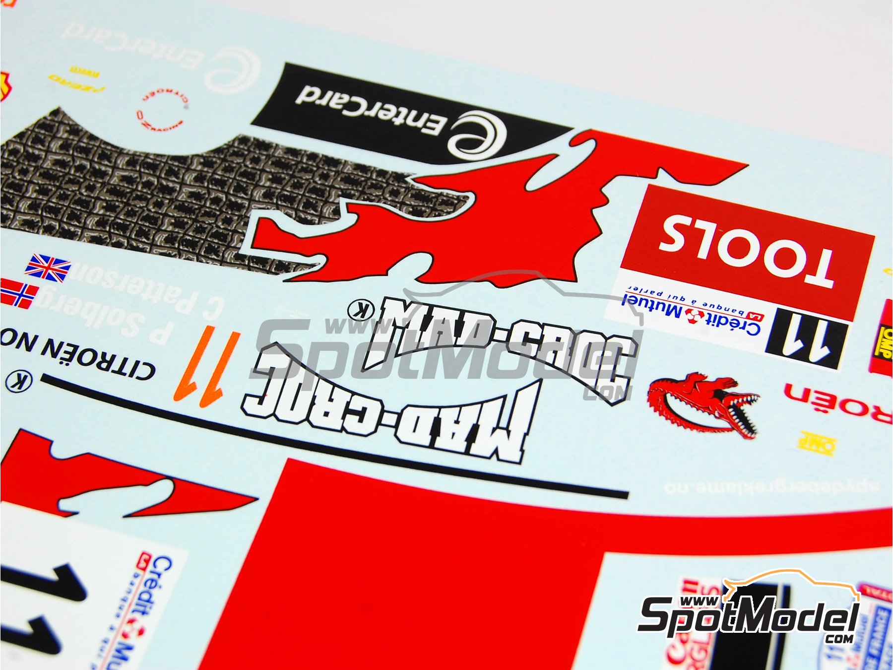 Image 5: Citroen C4 WRC Petter Solberg WRT Team sponsored by Mad Croc - Alsace France Rally 2010 | Marking / livery in 1/24 scale manufactured by Renaissance Models (ref. TK24-317, also TK24/317)