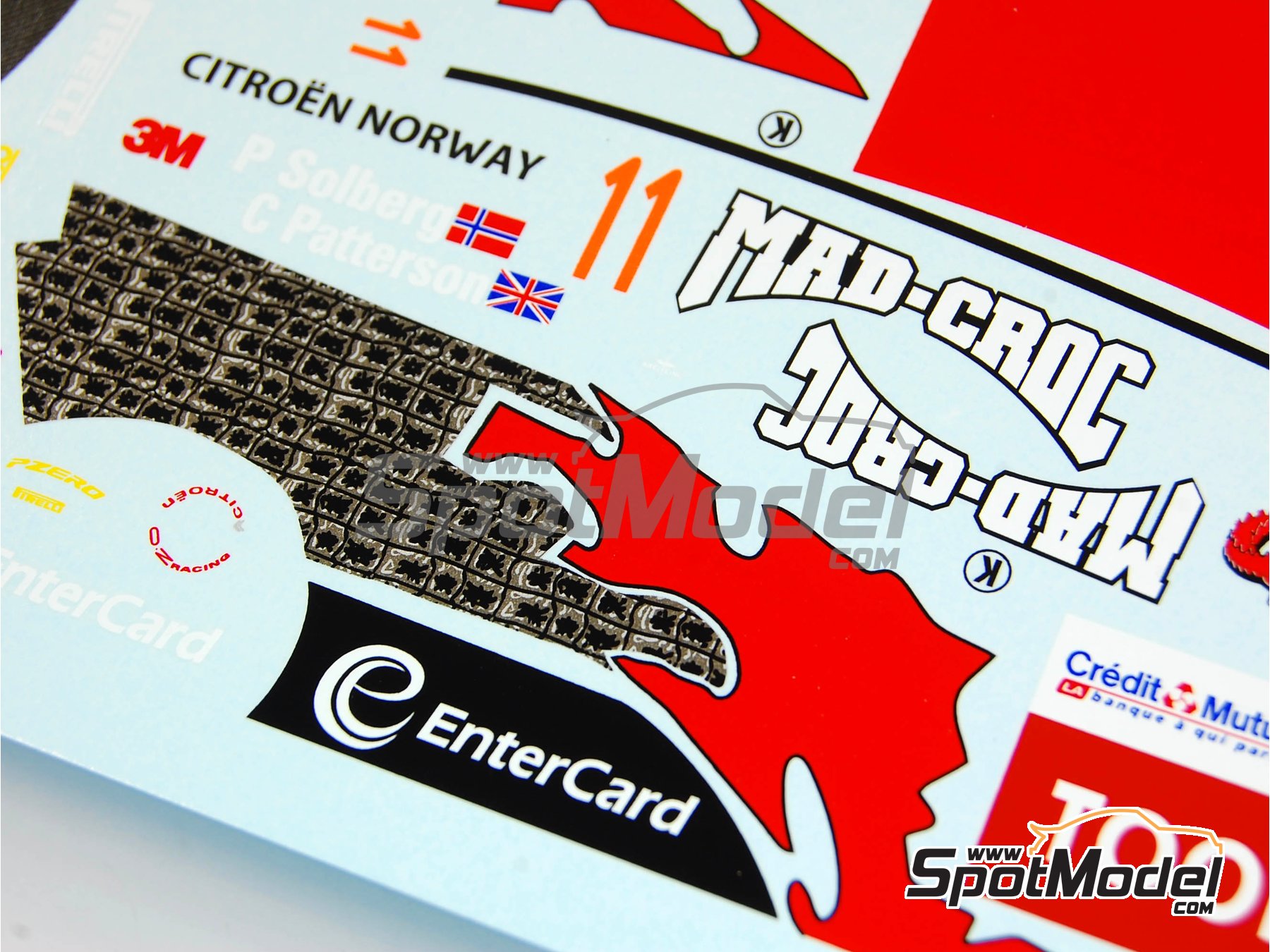 Image 7: Citroen C4 WRC Petter Solberg WRT Team sponsored by Mad Croc - Alsace France Rally 2010 | Marking / livery in 1/24 scale manufactured by Renaissance Models (ref. TK24-317, also TK24/317)