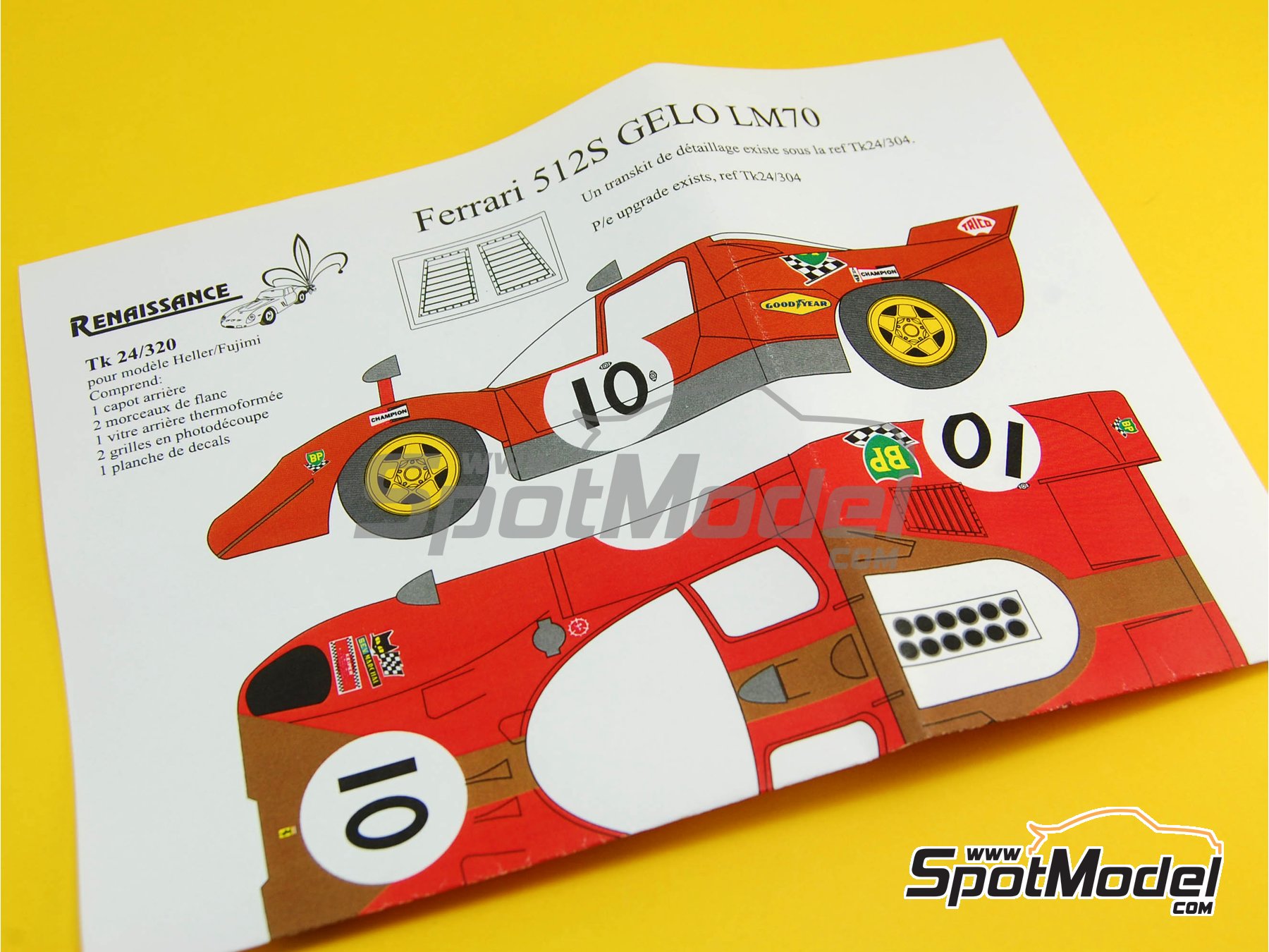 Image 6: Ferrari 512S sponsored by BP - 24 Hours Le Mans 1970 | Marking / livery in 1/24 scale manufactured by Renaissance Models (ref.&nbsp;TK24-320, also TK24/320)