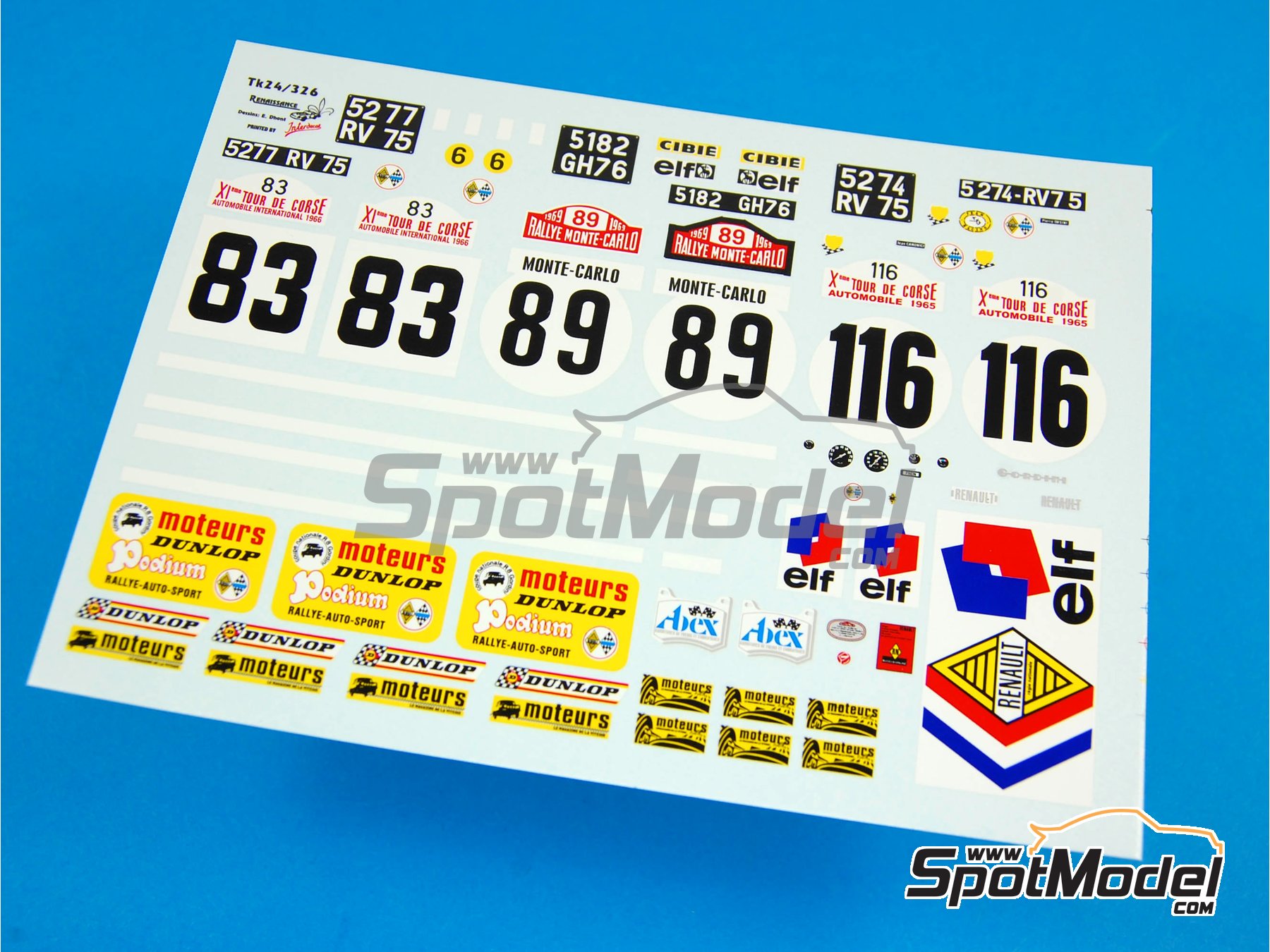 Décalcomanies (decals) 1:43 Pour Alpine A110 #92 Rallye Des Cévennes 1965 – Neuf