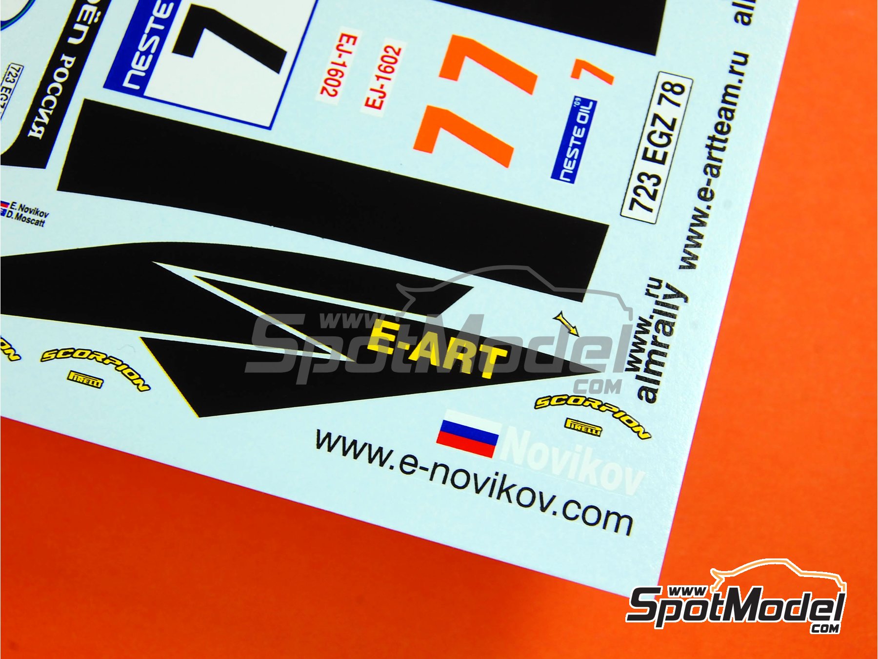 Image 4: Citroen C4 WRC Equipo Citro&euml;n Junior patrocinado por E-Art - Neste Rally de Finlandia 2009 | Decoraci&oacute;n en escala&nbsp;1/24 fabricado por Renaissance Models (ref.&nbsp;TK24-327, tambien TK24/327)