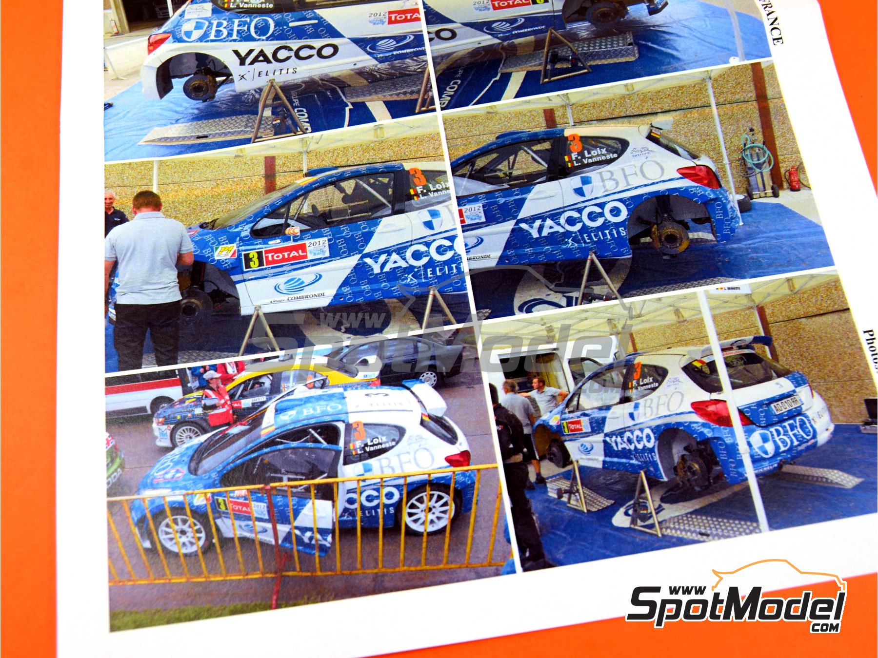 Image 10: Peugeot 207 S2000 Evo sponsored by BFO Yacco - Ypres Rally 2012 | Marking / livery in 1/24 scale manufactured by Renaissance Models (ref.&nbsp;TK24-338, also TK24/338)