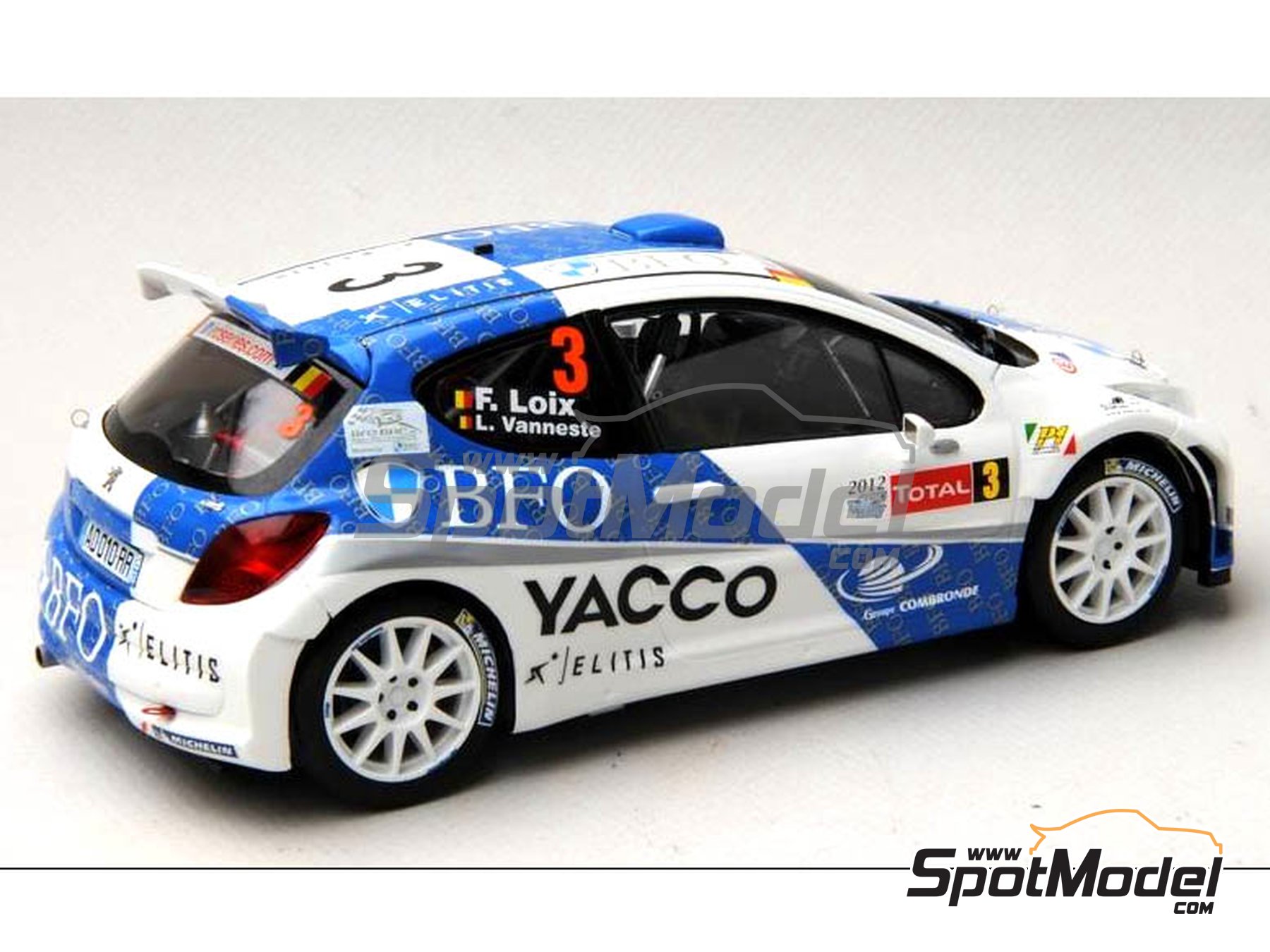Image 13: Peugeot 207 S2000 Evo sponsored by BFO Yacco - Ypres Rally 2012 | Marking / livery in 1/24 scale manufactured by Renaissance Models (ref.&nbsp;TK24-338, also TK24/338)