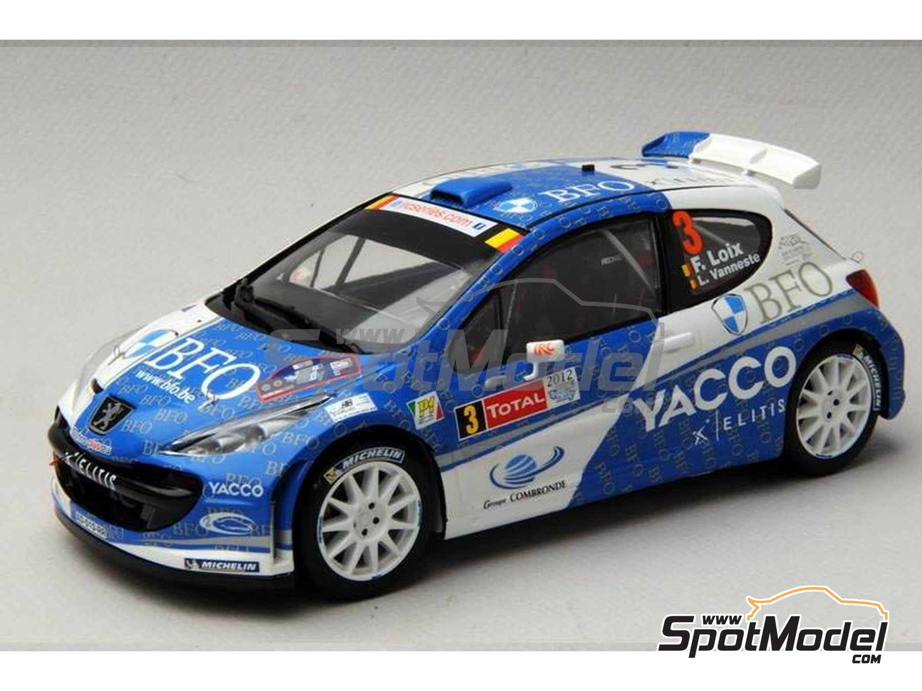 Image 15: Peugeot 207 S2000 Evo sponsored by BFO Yacco - Ypres Rally 2012 | Marking / livery in 1/24 scale manufactured by Renaissance Models (ref.&nbsp;TK24-338, also TK24/338)