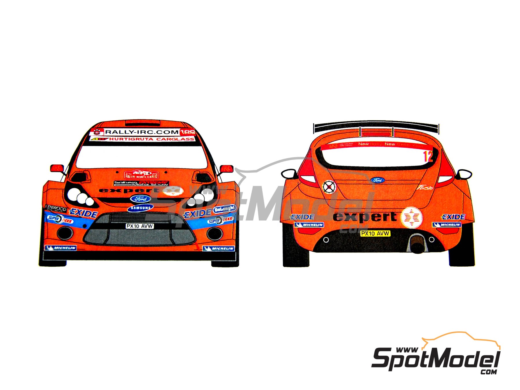 Image 2: Ford Fiesta S2000 patrocinado por Expert - Rally de Monte Carlo - Rallye Automobile de Monte-Carlo 2011 | Decoración en escala 1/24 fabricado por Renaissance Models (ref. TK24-340, tambien TK24/340)