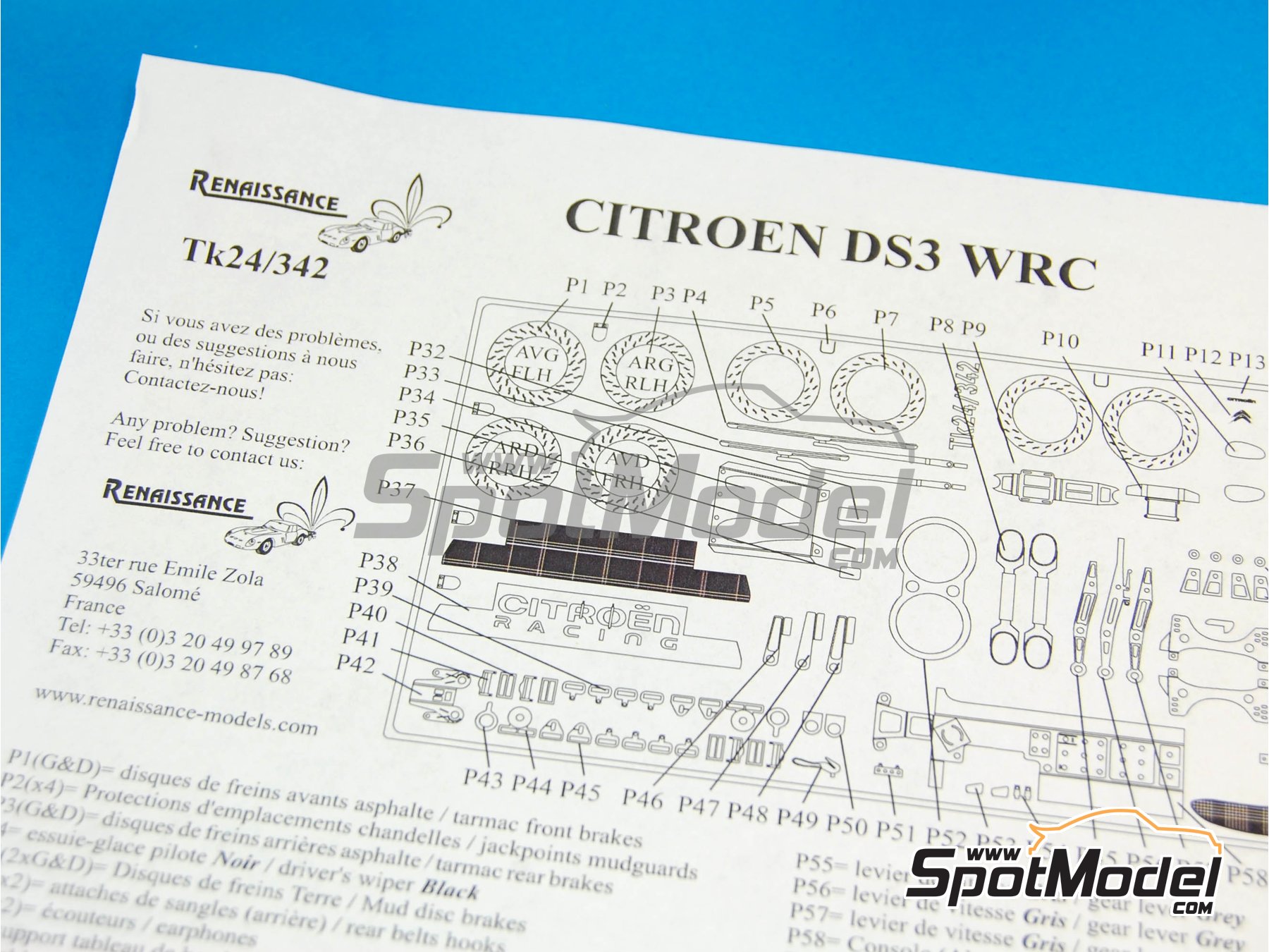 Image 1: Citroen DS3 WRC | Set de mejora y detallado en escala 1/24 fabricado por Renaissance Models (ref. TK24-342, tambien TK24/342)