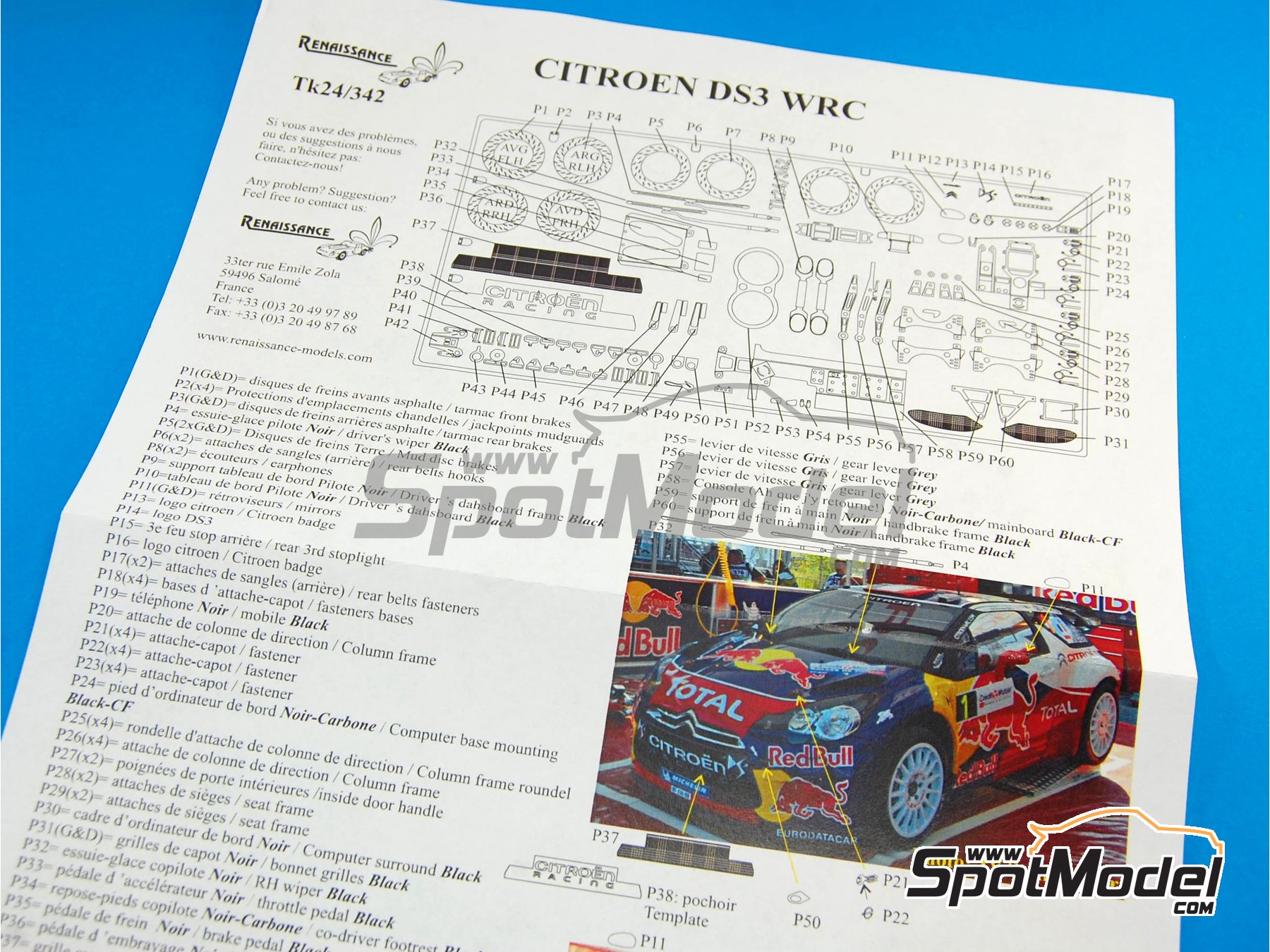 Image 3: Citroen DS3 WRC | Set de mejora y detallado en escala 1/24 fabricado por Renaissance Models (ref. TK24-342, tambien TK24/342)