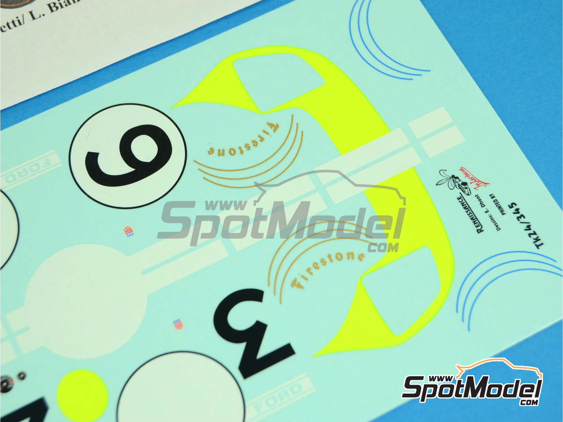 Image 4: Ford GT40 Mk II Shelby American Team sponsored by Ford - 24 Hours Le Mans 1966 | Marking / livery in 1/24 scale manufactured by Renaissance Models (ref.&nbsp;TK24-345, also TK24/345)