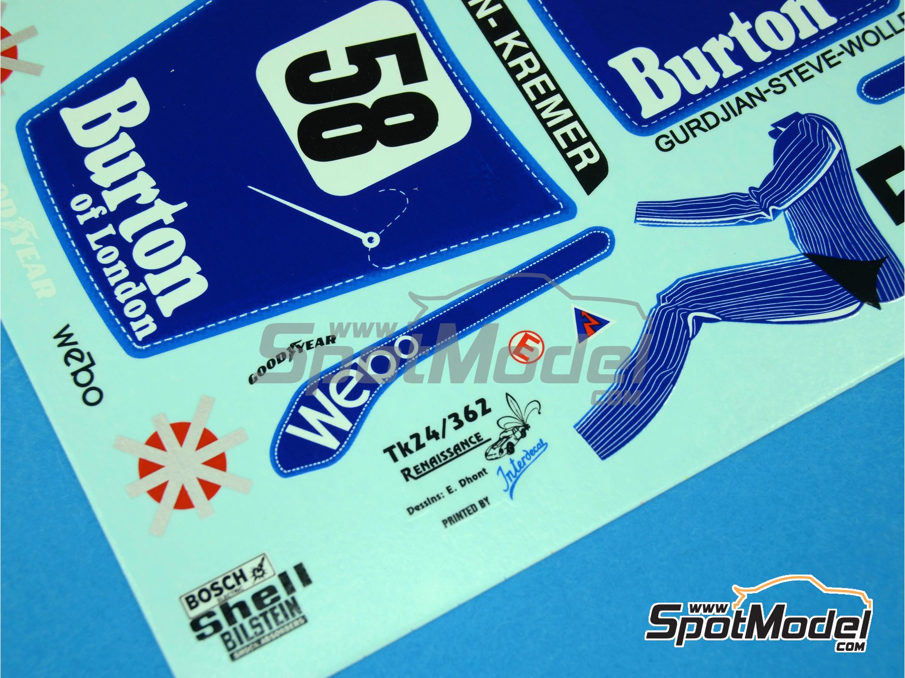 Image 5: Porsche 934 Turbo RSR Group 4 sponsored by Burton Kremer - 24 Hours Le Mans 1977 | Marking / livery in 1/24 scale manufactured by Renaissance Models (ref.&nbsp;TK24-362, also TK24/362)