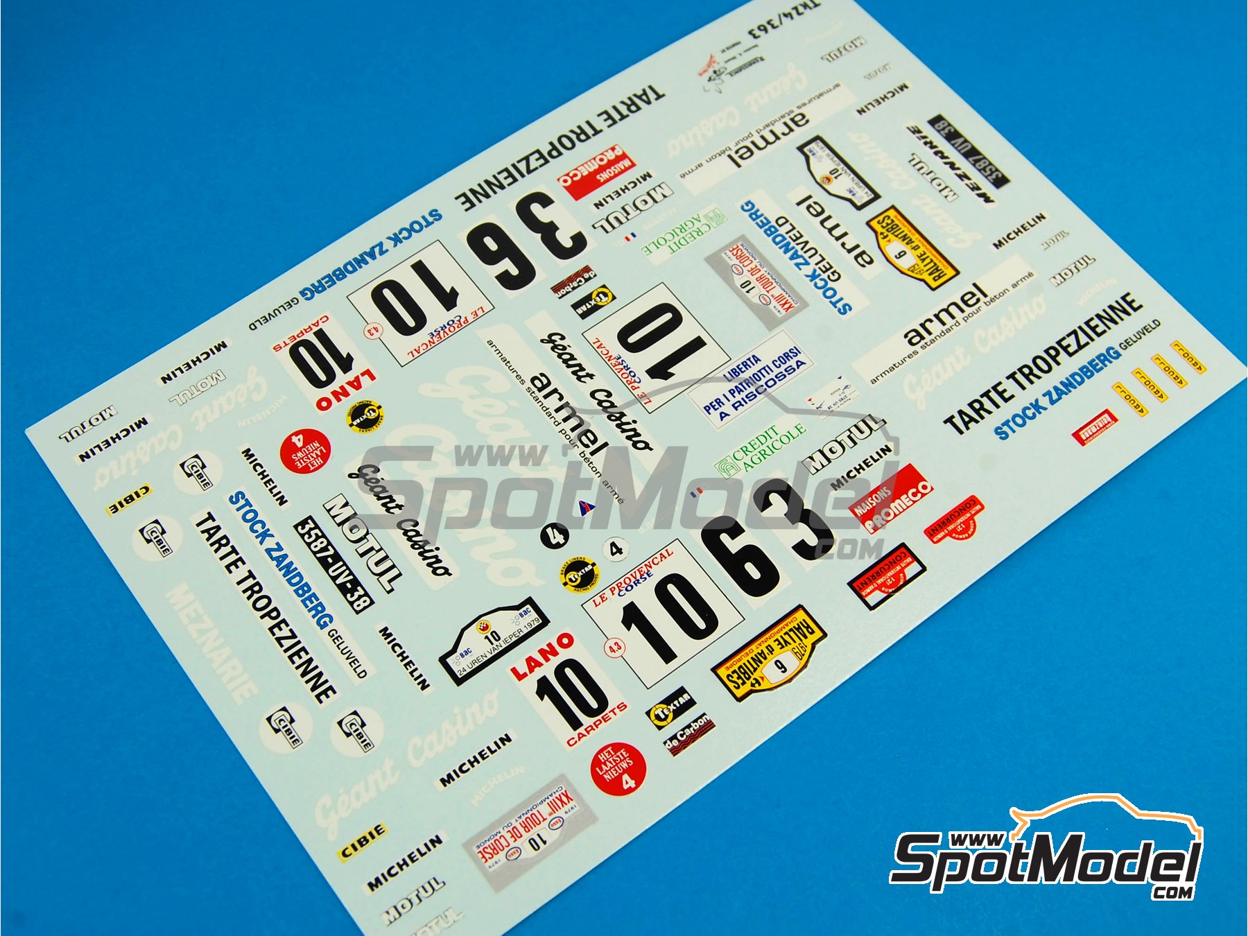 Image 4: Porsche 911 SC Group 4 sponsored by Grant Casino - Antibes Rally, Tour de Corse 1979 | Marking / livery in 1/24 scale manufactured by Renaissance Models (ref. TK24-363, also TK24/363)