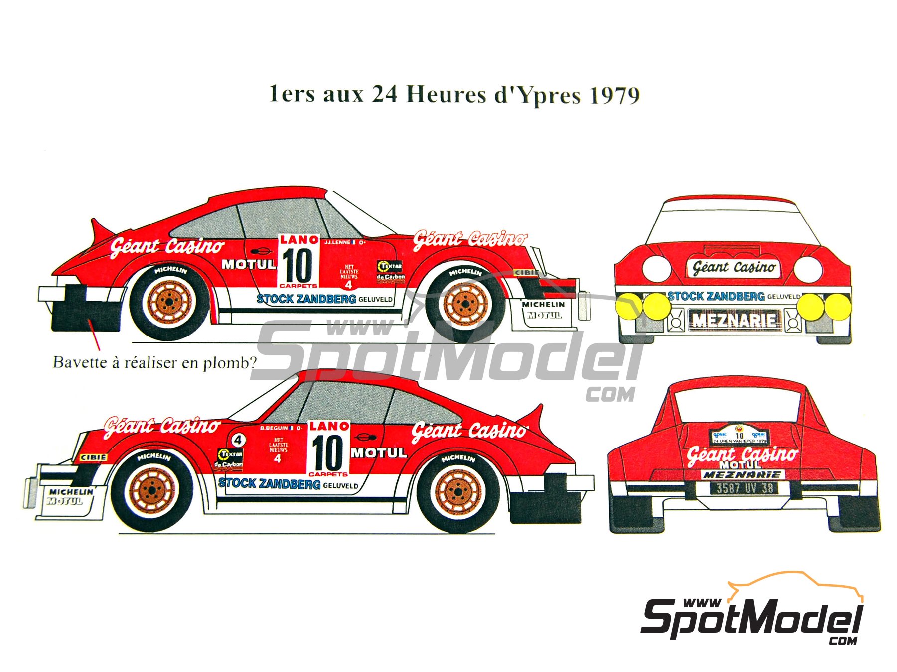 Image 5: Porsche 911 SC Group 4 sponsored by Grant Casino - Antibes Rally, Tour de Corse 1979 | Marking / livery in 1/24 scale manufactured by Renaissance Models (ref. TK24-363, also TK24/363)