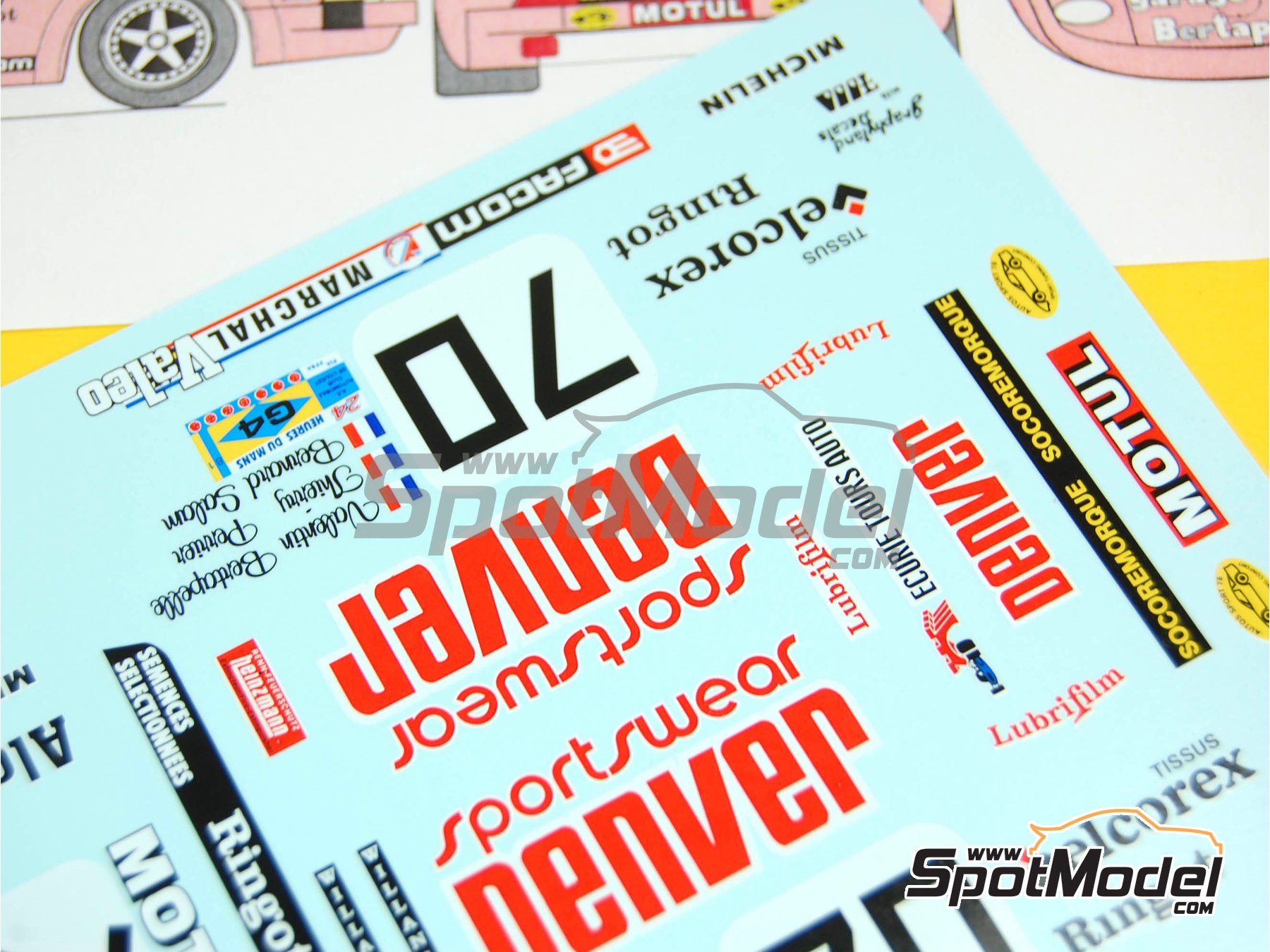 Image 3: Porsche 934 Turbo RSR Group 4 sponsored by Denver Spotwear - 24 Hours Le Mans 1981 | Marking / livery in 1/24 scale manufactured by Renaissance Models (ref.&nbsp;TK24-370, also TK24/370)