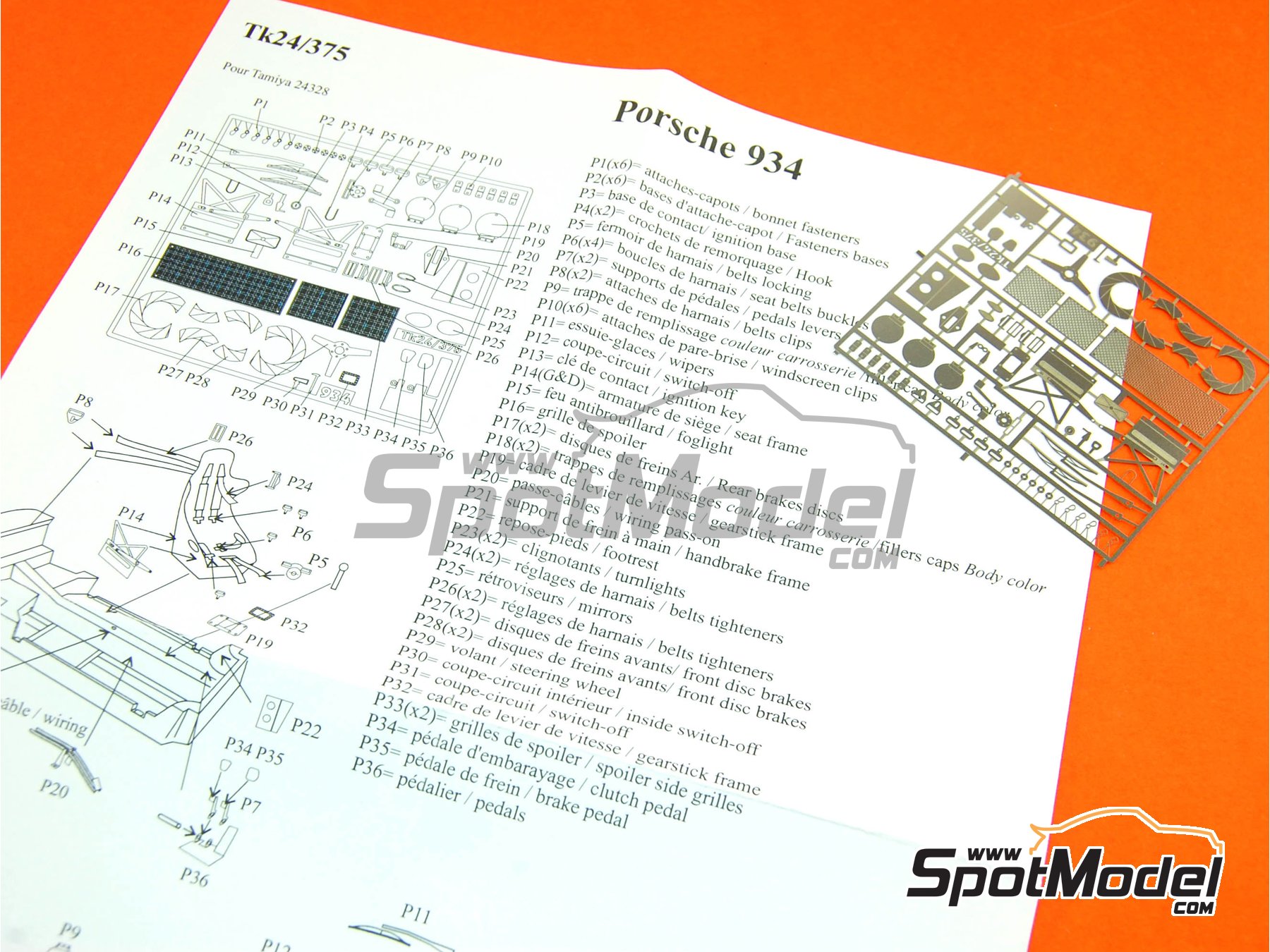 Image 1: Porsche 934 Turbo RSR Group 4 | Detail up set in 1/24 scale manufactured by Renaissance Models (ref.&nbsp;TK24-375, also TK24/375)