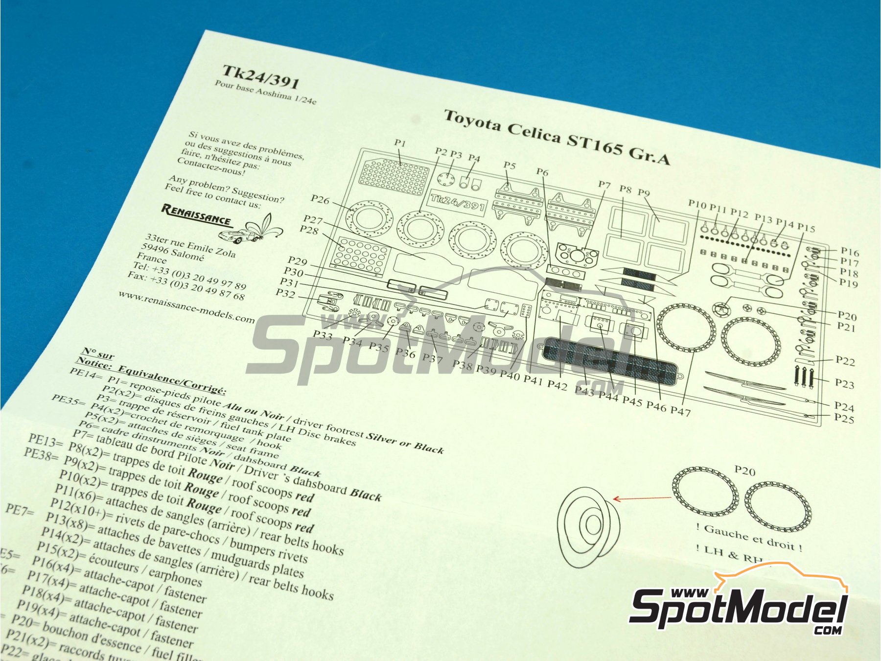 Image 2: Toyota Celica GT-Four ST165 | Set de mejora y detallado en escala 1/24 fabricado por Renaissance Models (ref. TK24-391, tambien TK24/391)