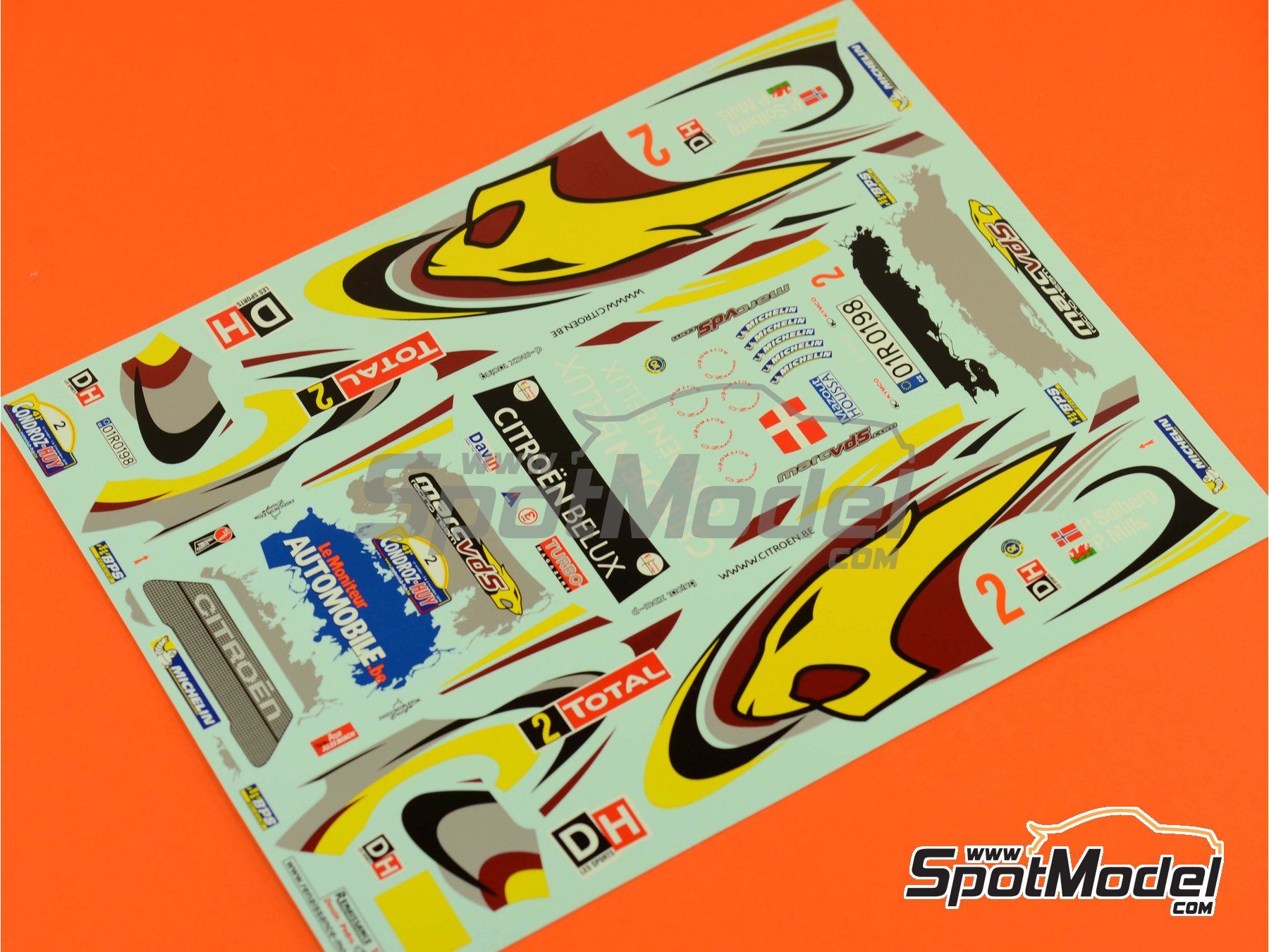 Image 1: Citroen C4 WRC patrocinado por Marc VDS - Rally Condroz de B&eacute;lgica - Rallye du Condroz 2014 | Calcas de agua en escala&nbsp;1/24 fabricado por Renaissance Models (ref.&nbsp;TK24-408, tambien TK24/408)