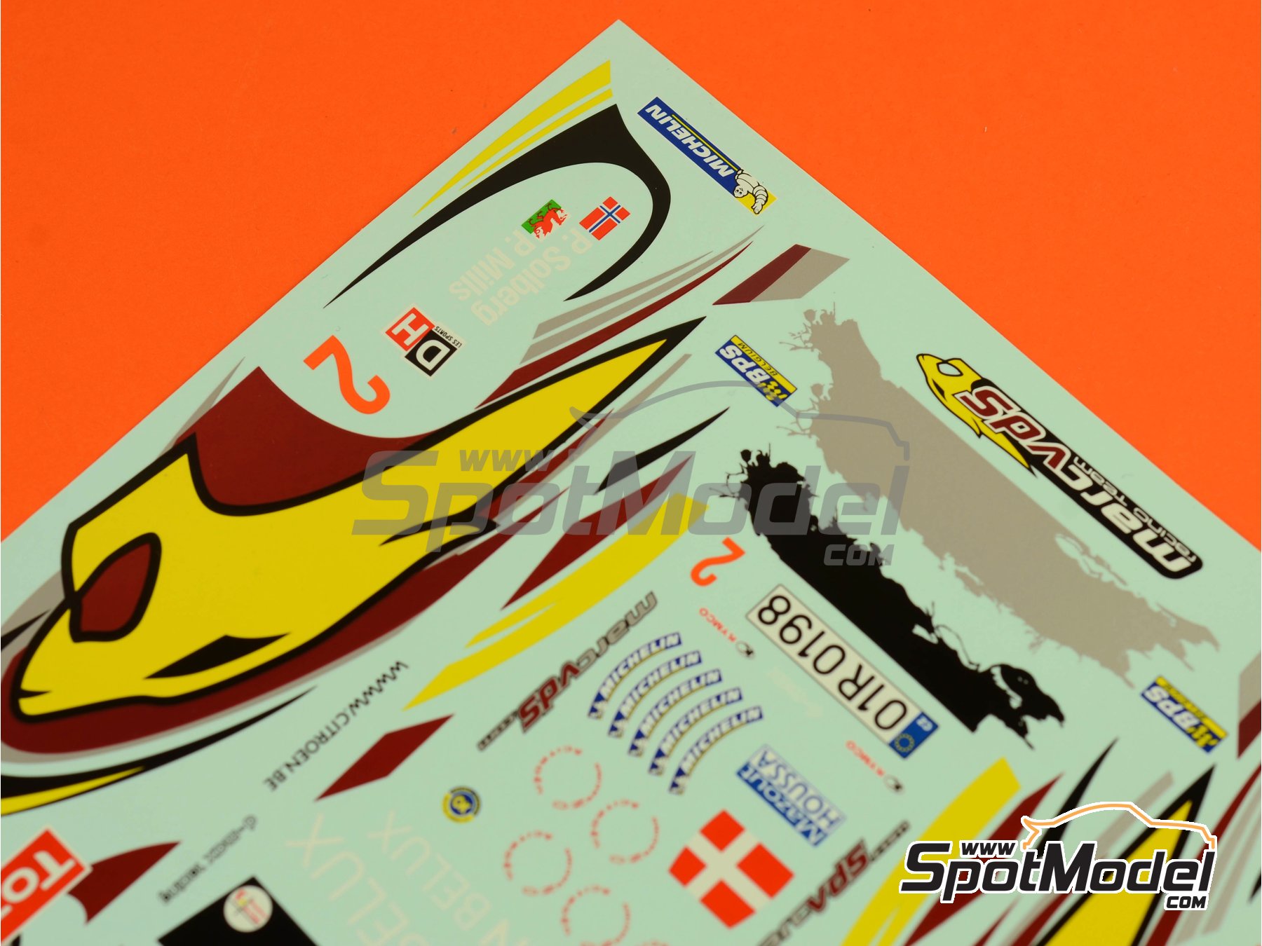 Image 3: Citroen C4 WRC patrocinado por Marc VDS - Rally Condroz de B&eacute;lgica - Rallye du Condroz 2014 | Calcas de agua en escala&nbsp;1/24 fabricado por Renaissance Models (ref.&nbsp;TK24-408, tambien TK24/408)