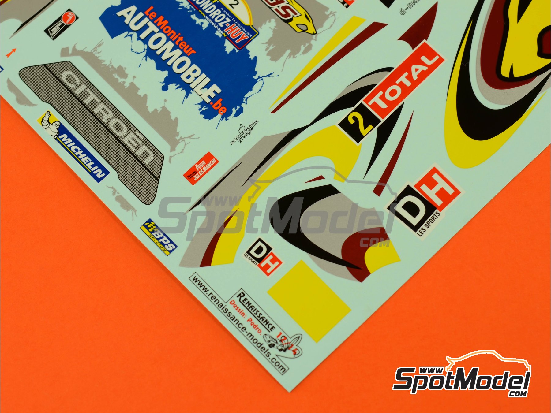 Image 7: Citroen C4 WRC patrocinado por Marc VDS - Rally Condroz de B&eacute;lgica - Rallye du Condroz 2014 | Calcas de agua en escala&nbsp;1/24 fabricado por Renaissance Models (ref.&nbsp;TK24-408, tambien TK24/408)