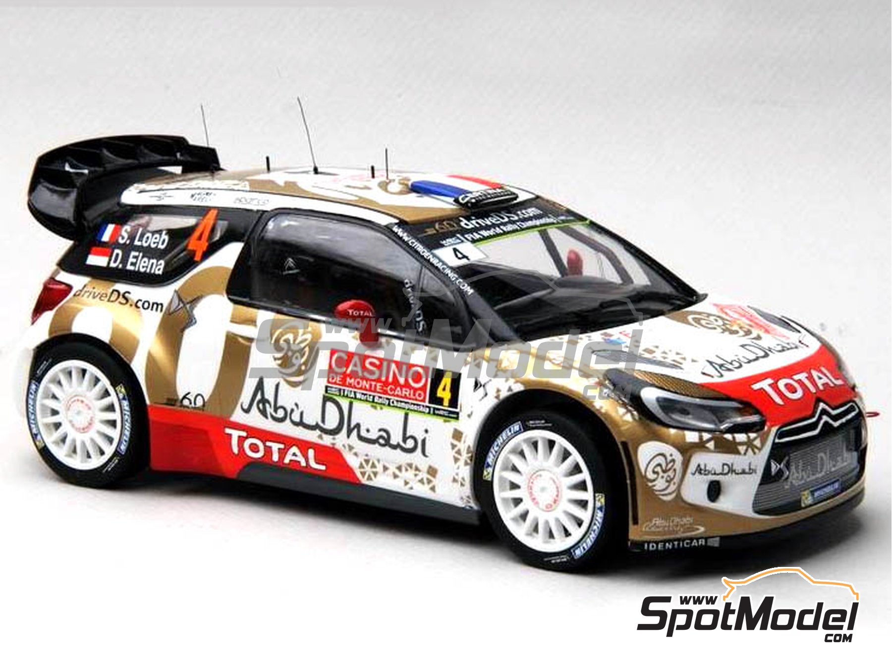 Image 12: Citroen DS3 WRC sponsored by Abu Dhabi - Monte Carlo Rally - Rallye Automobile de Monte-Carlo 2015 | Marking / livery in 1/24 scale manufactured by Renaissance Models (ref.&nbsp;TK24-409, also TK24/409)
