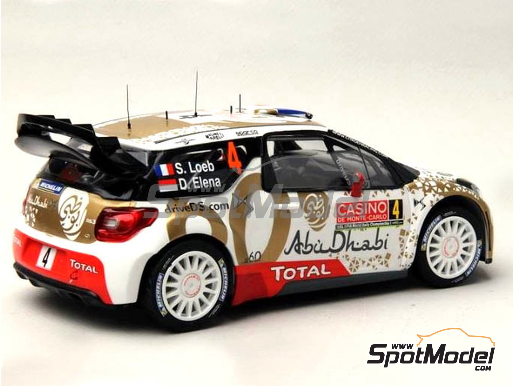 Image 13: Citroen DS3 WRC sponsored by Abu Dhabi - Monte Carlo Rally - Rallye Automobile de Monte-Carlo 2015 | Marking / livery in 1/24 scale manufactured by Renaissance Models (ref.&nbsp;TK24-409, also TK24/409)