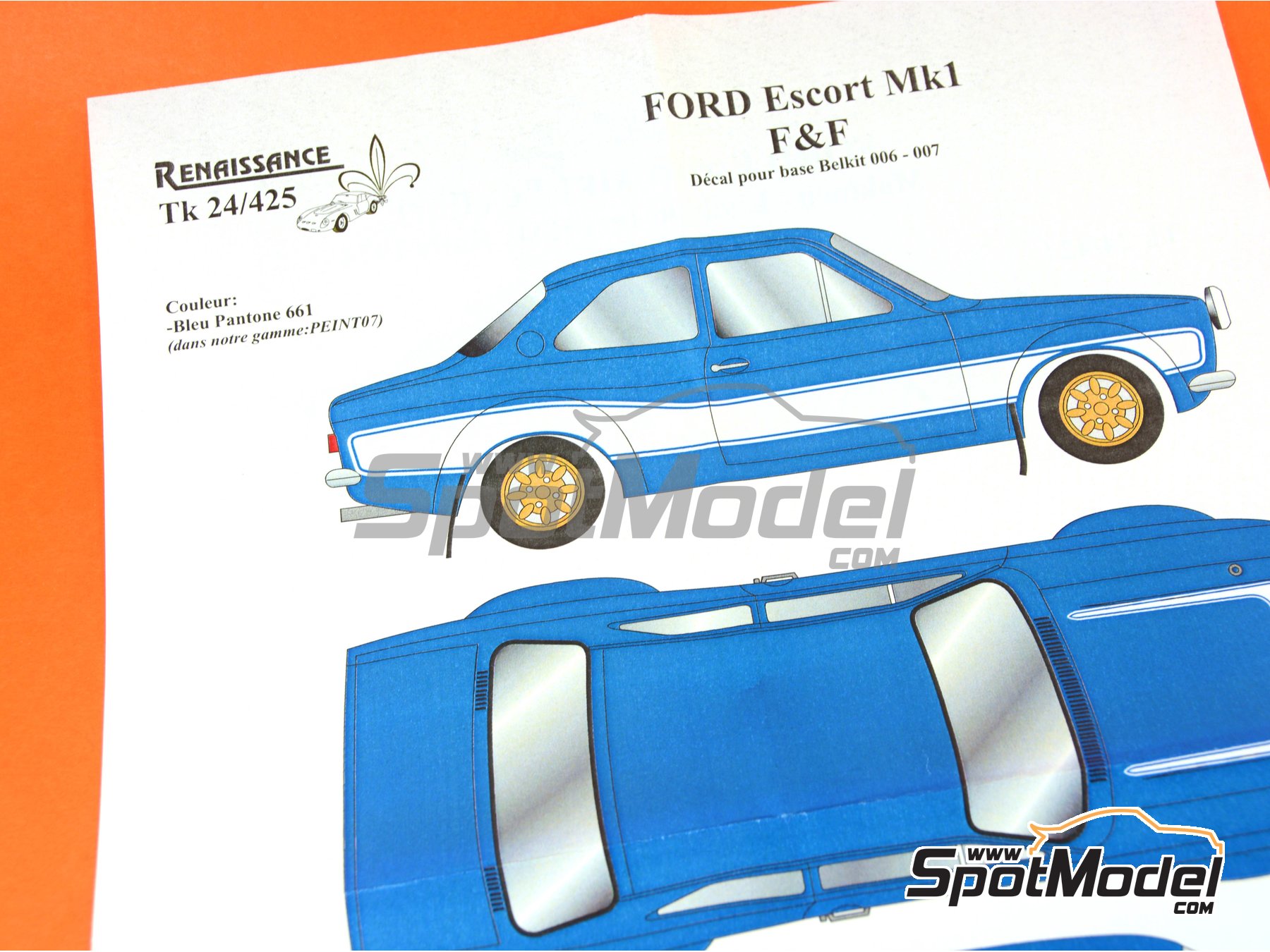 Image 2: Ford Escort RS1600 Mk I patrocinado por Fast And Furious | Decoraci&oacute;n en escala&nbsp;1/24 fabricado por Renaissance Models (ref.&nbsp;TK24-425, tambien TK24/425)