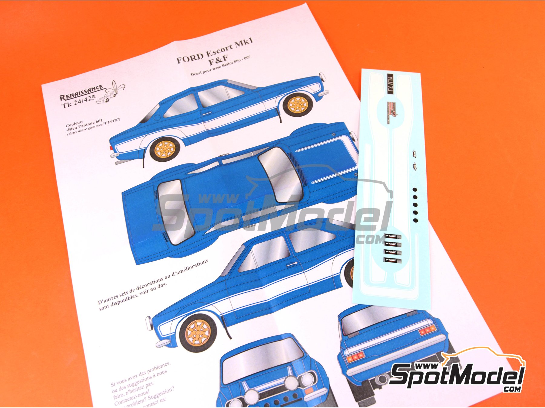 Image 5: Ford Escort RS1600 Mk I patrocinado por Fast And Furious | Decoraci&oacute;n en escala&nbsp;1/24 fabricado por Renaissance Models (ref.&nbsp;TK24-425, tambien TK24/425)