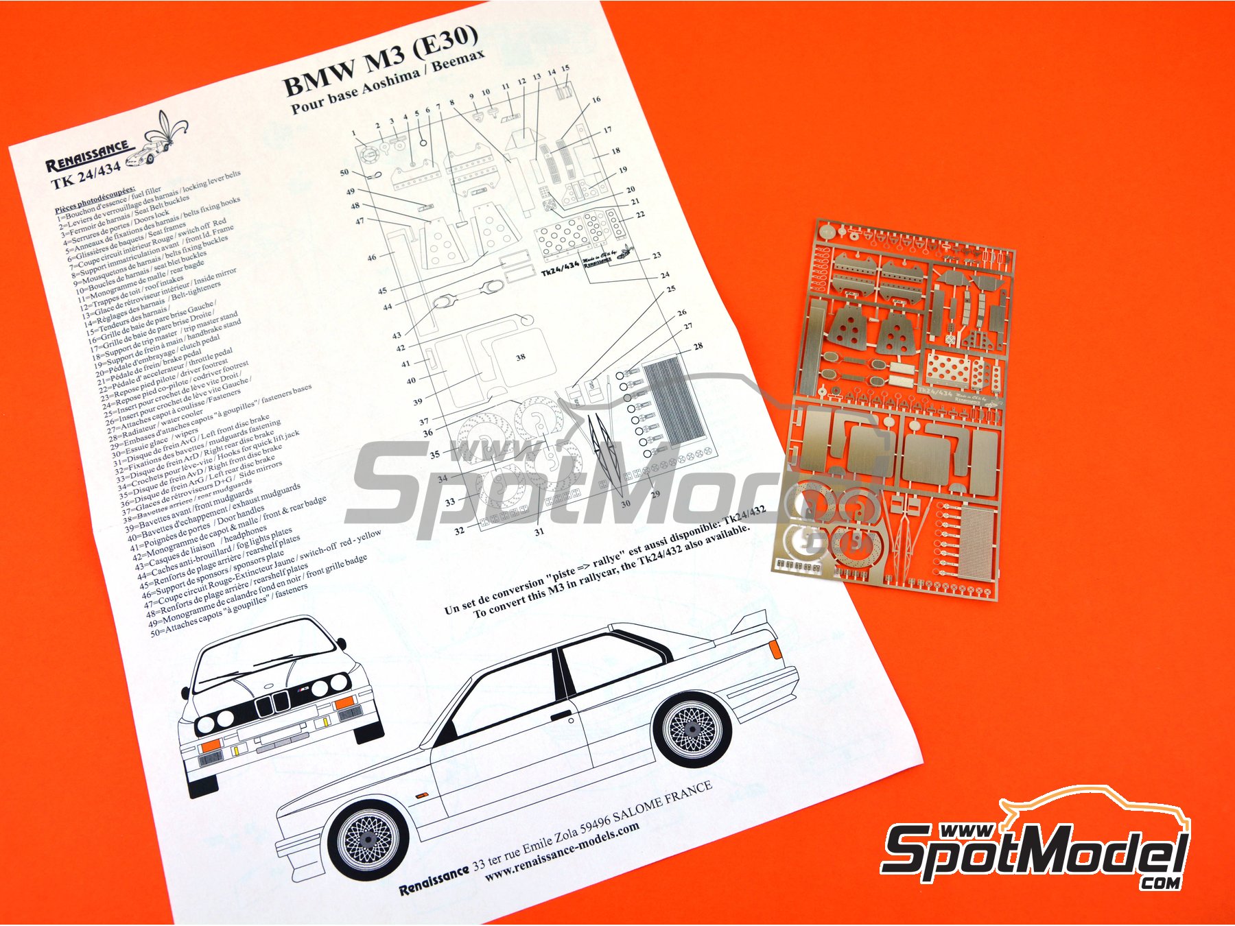 Image 4: BMW M3 E30 Rally Group A | Detail up set in 1/24 scale manufactured by Renaissance Models (ref. TK24-434, also TK24/434)
