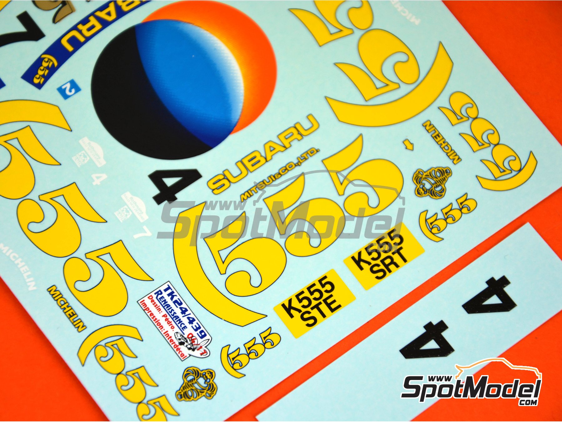 Image 2: Subaru Legacy RS Group A 555 Subaru World Rally Team - New Zealand Rally 1993 | Marking / livery in 1/24 scale manufactured by Renaissance Models (ref.&nbsp;TK24-439, also TK24/439)