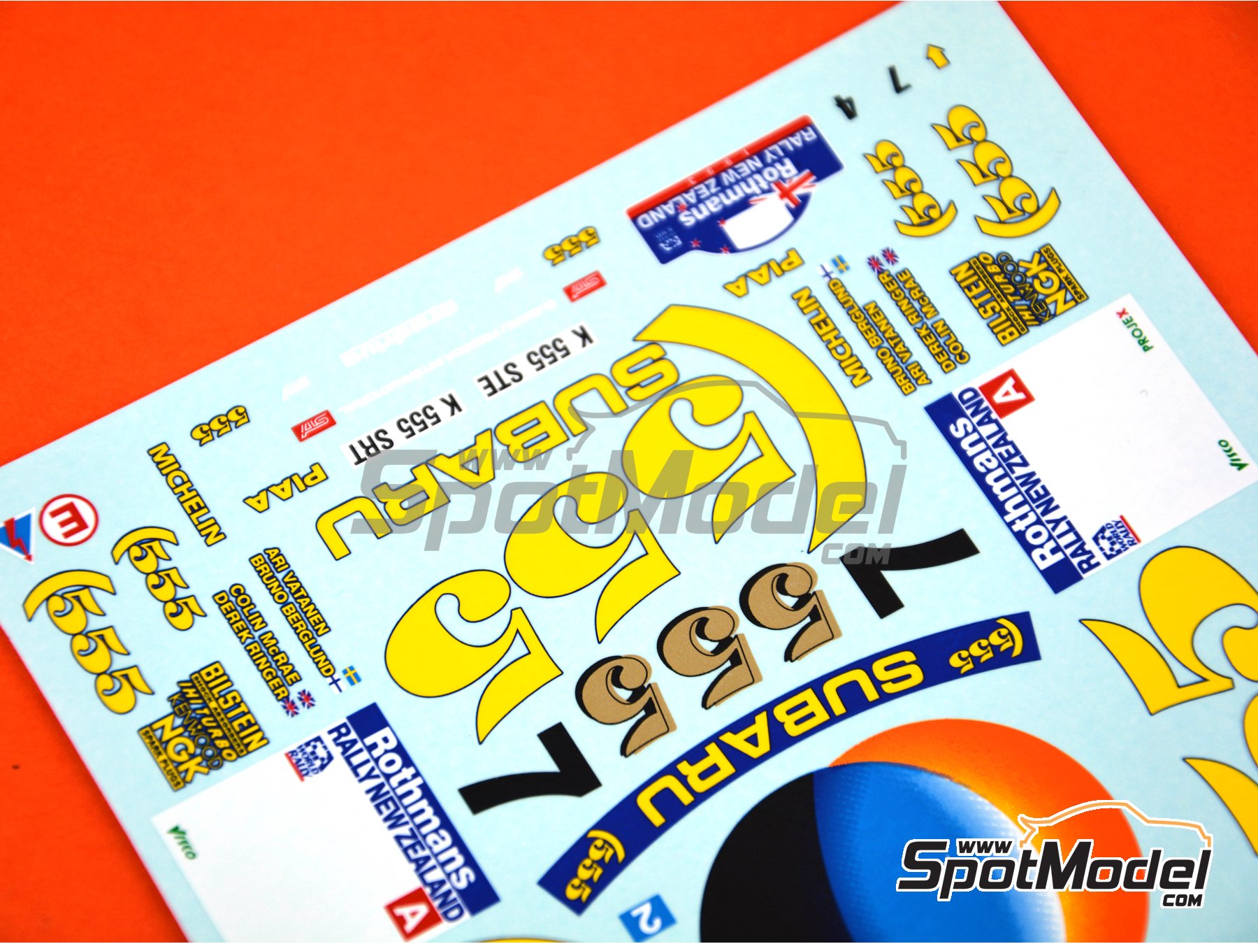 Image 3: Subaru Legacy RS Group A 555 Subaru World Rally Team - New Zealand Rally 1993 | Marking / livery in 1/24 scale manufactured by Renaissance Models (ref.&nbsp;TK24-439, also TK24/439)