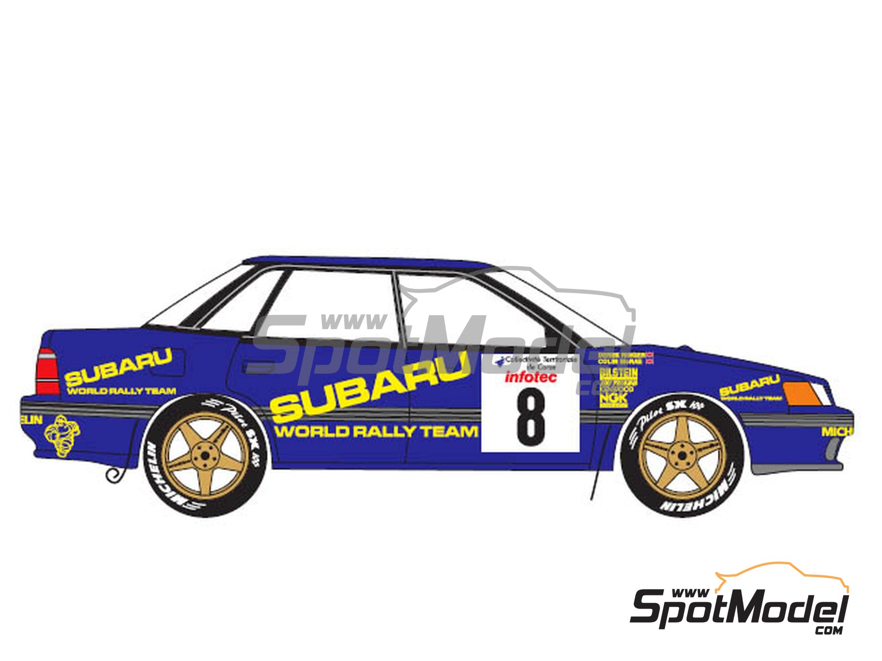 Image 3: Subaru Legacy RS Group A 555 Subaru WRT Team - Tour de Corse Rallye de France 1993 | Marking / livery in 1/24 scale manufactured by Renaissance Models (ref.&nbsp;TK24-440, also TK24/440)