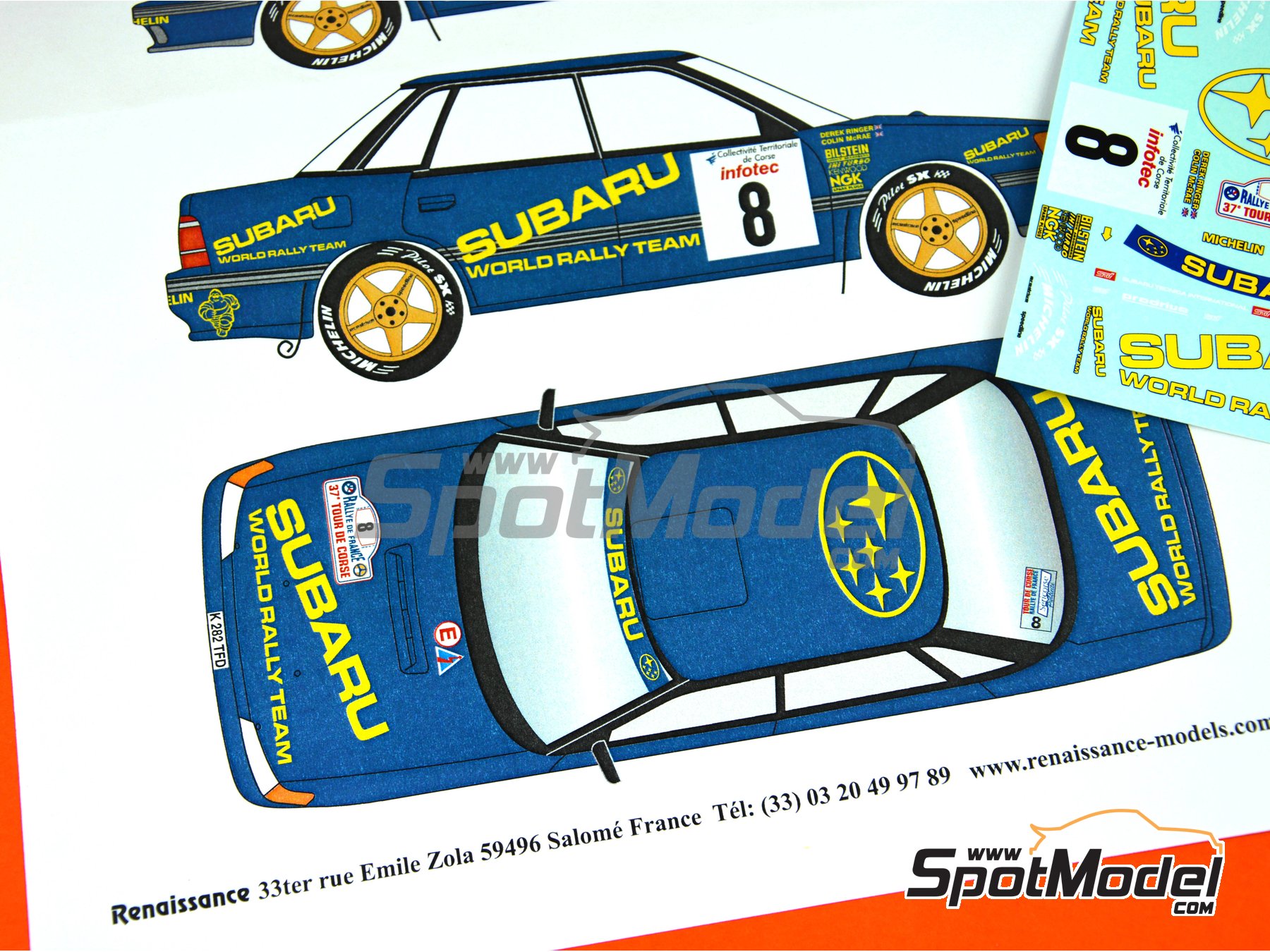 Image 7: Subaru Legacy RS Group A 555 Subaru WRT Team - Tour de Corse Rallye de France 1993 | Marking / livery in 1/24 scale manufactured by Renaissance Models (ref.&nbsp;TK24-440, also TK24/440)