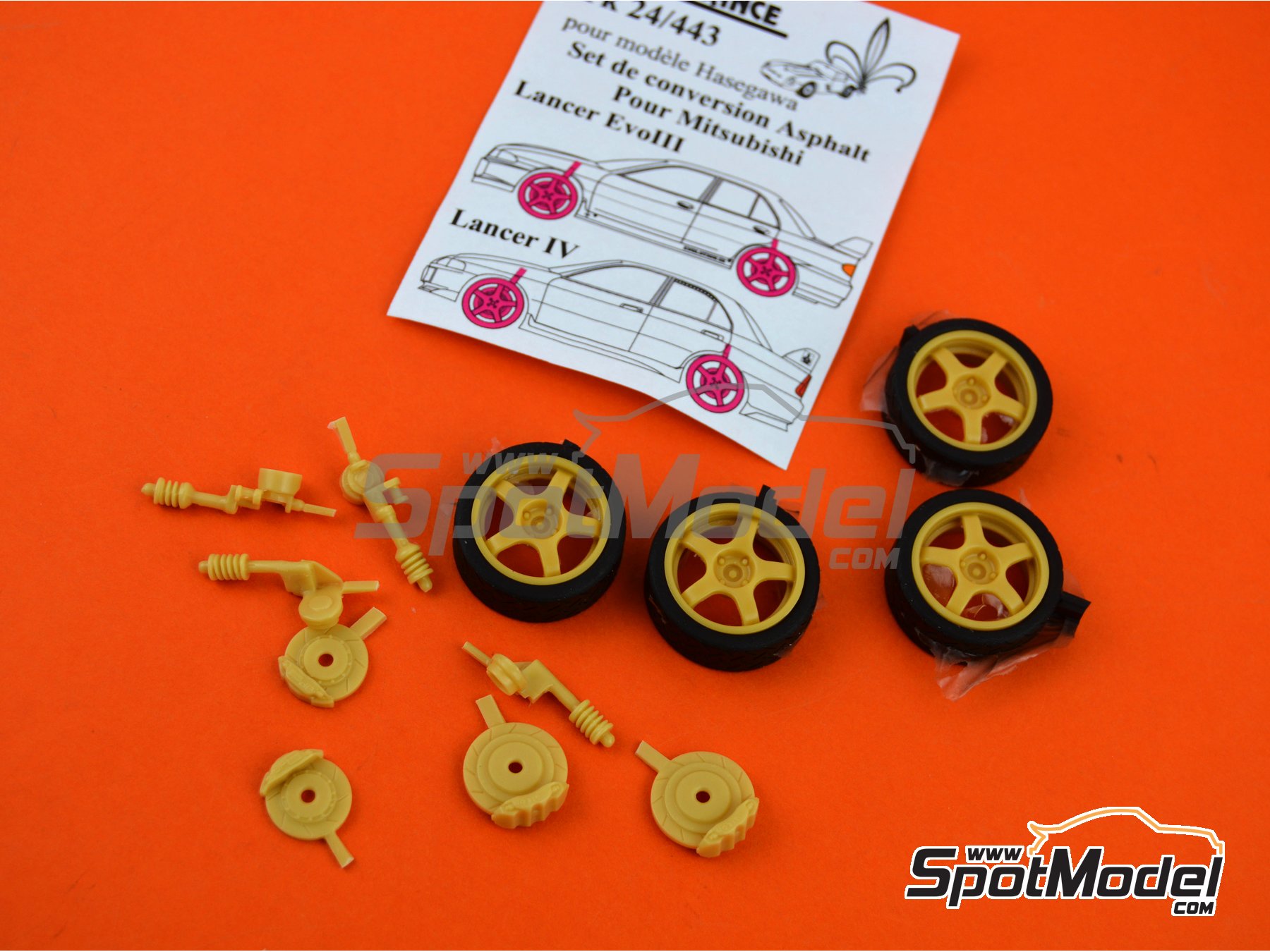 Image 2: Mitsubishi Lancer Evo III and Evo IV | Tarmac conversion set in 1/24 scale manufactured by Renaissance Models (ref.&nbsp;TK24-443, also TK24/443)