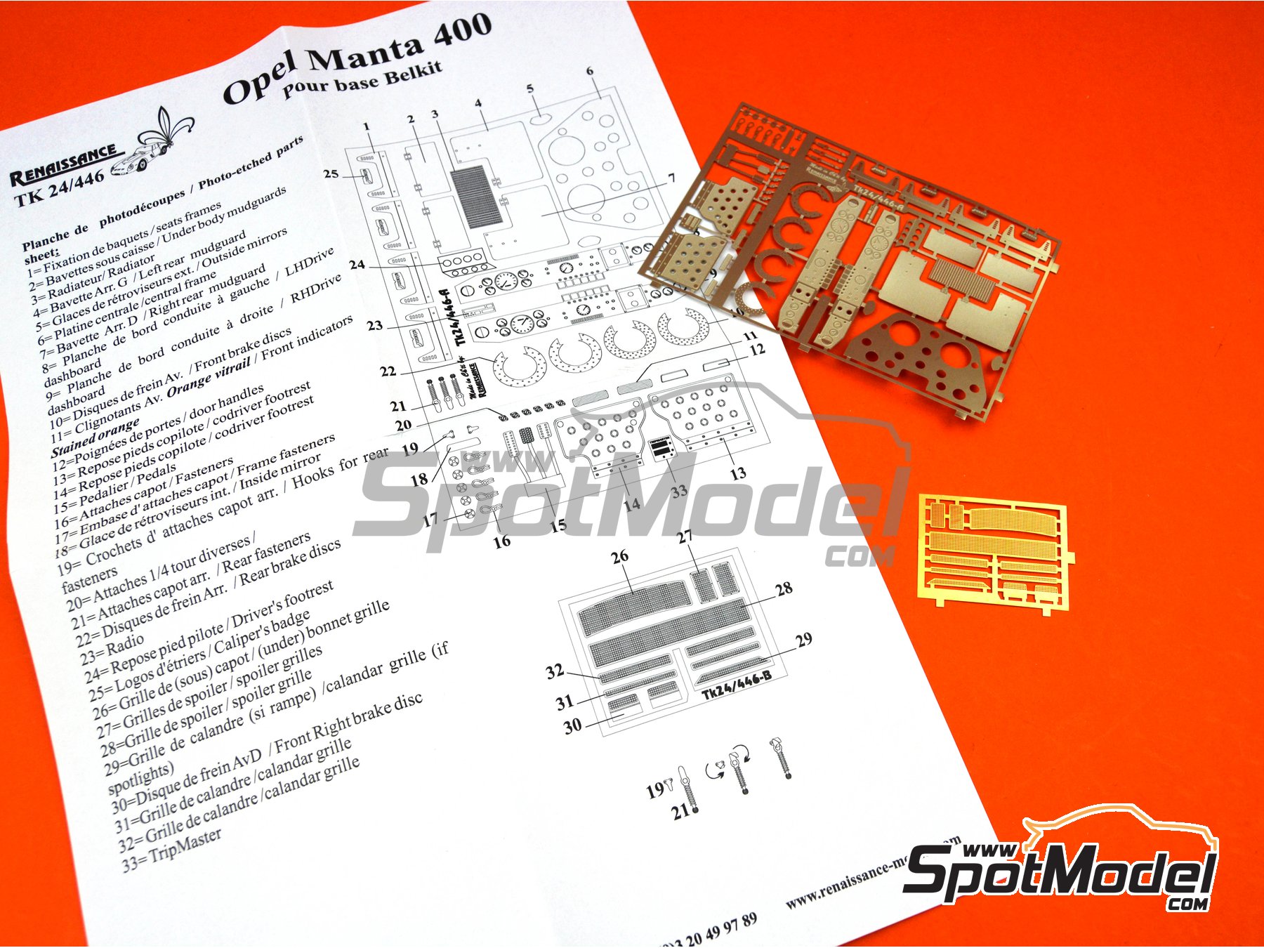 Image 6: Opel Manta 400 Group B | Set de mejora y detallado en escala 1/24 fabricado por Renaissance Models (ref. TK24-446, tambien TK24/446)
