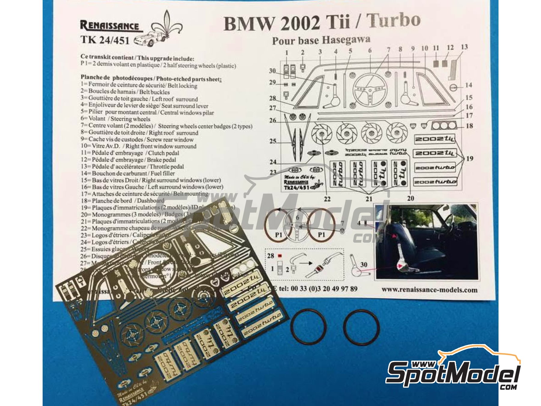 Image 1: BMW 2002 Tii / Turbo | Set de mejora y detallado en escala 1/24 fabricado por Renaissance Models (ref. TK24-451, tambien TK24/451)