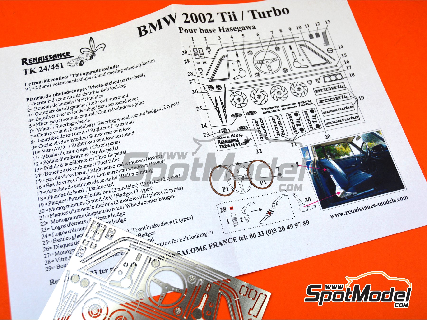 Image 3: BMW 2002 Tii / Turbo | Set de mejora y detallado en escala 1/24 fabricado por Renaissance Models (ref. TK24-451, tambien TK24/451)