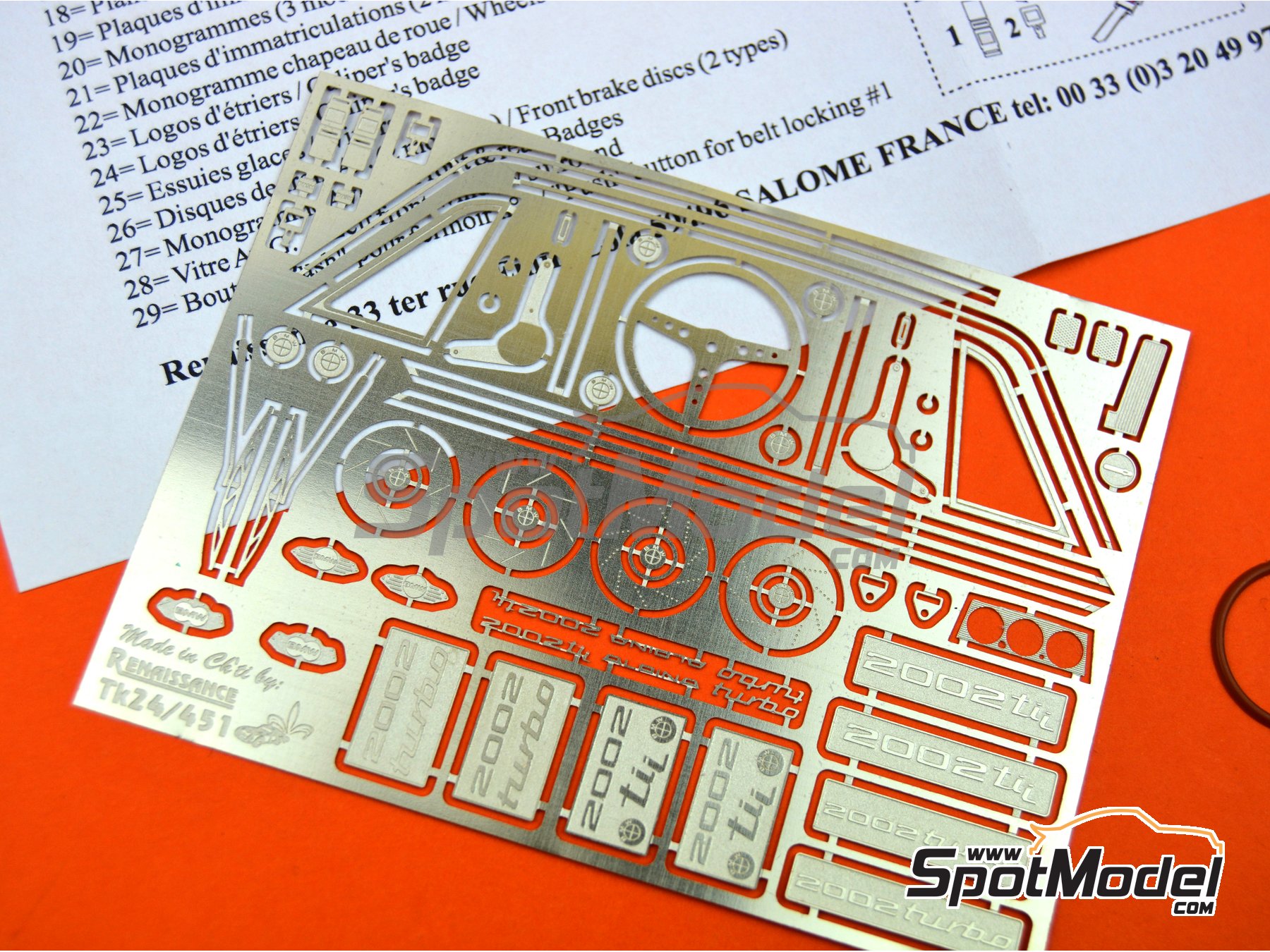 Image 5: BMW 2002 Tii / Turbo | Set de mejora y detallado en escala 1/24 fabricado por Renaissance Models (ref. TK24-451, tambien TK24/451)