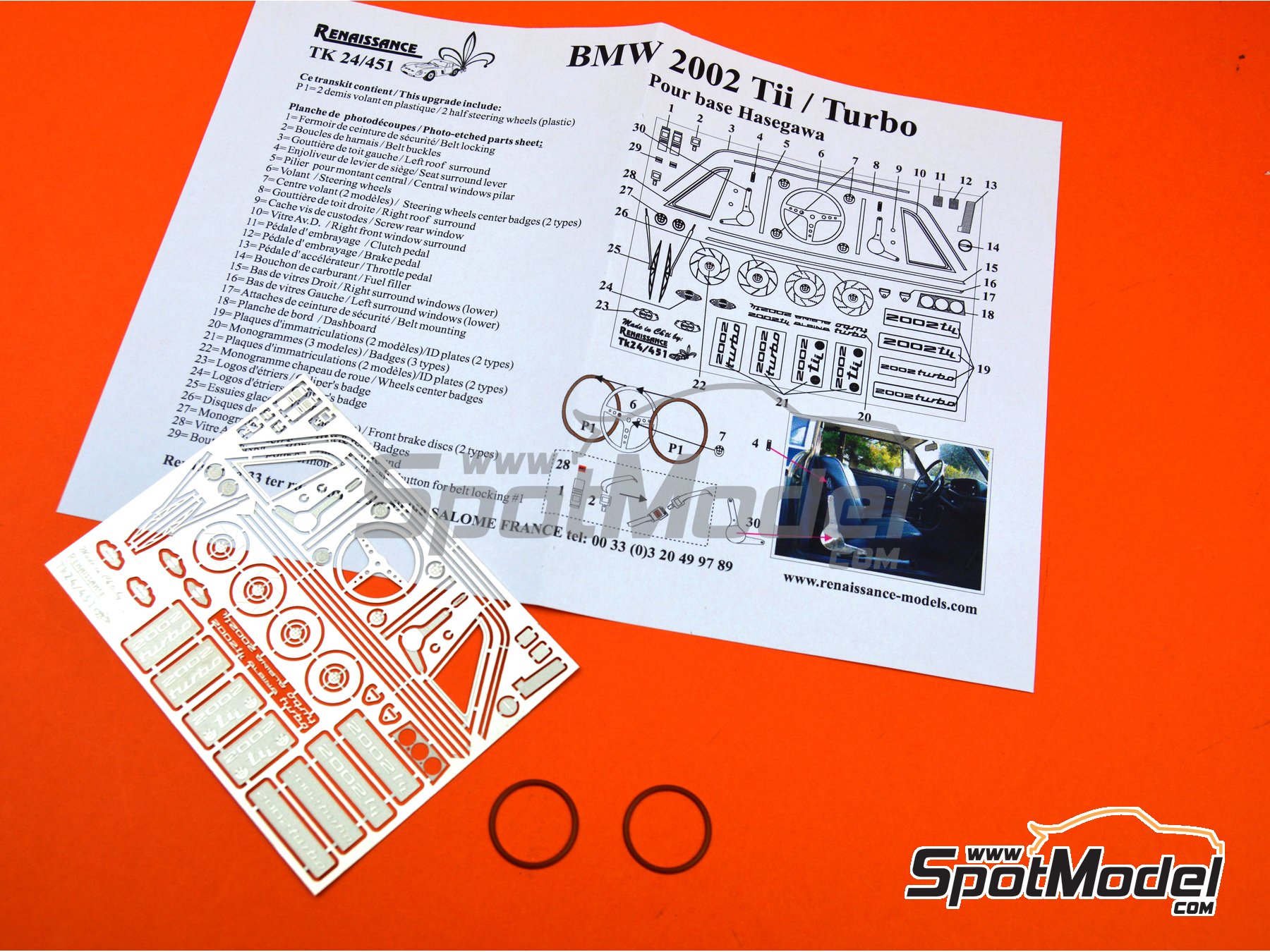 Image 6: BMW 2002 Tii / Turbo | Set de mejora y detallado en escala 1/24 fabricado por Renaissance Models (ref. TK24-451, tambien TK24/451)