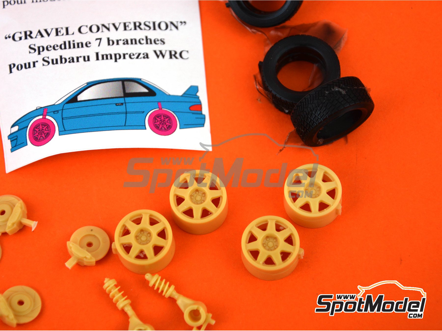Image 3: Subaru Impreza WRC versión tierra Speedline 7 brazos -  1998 y 1999 | Set de conversión a tierra en escala 1/24 fabricado por Renaissance Models (ref. TK24-453, tambien TK24/453)