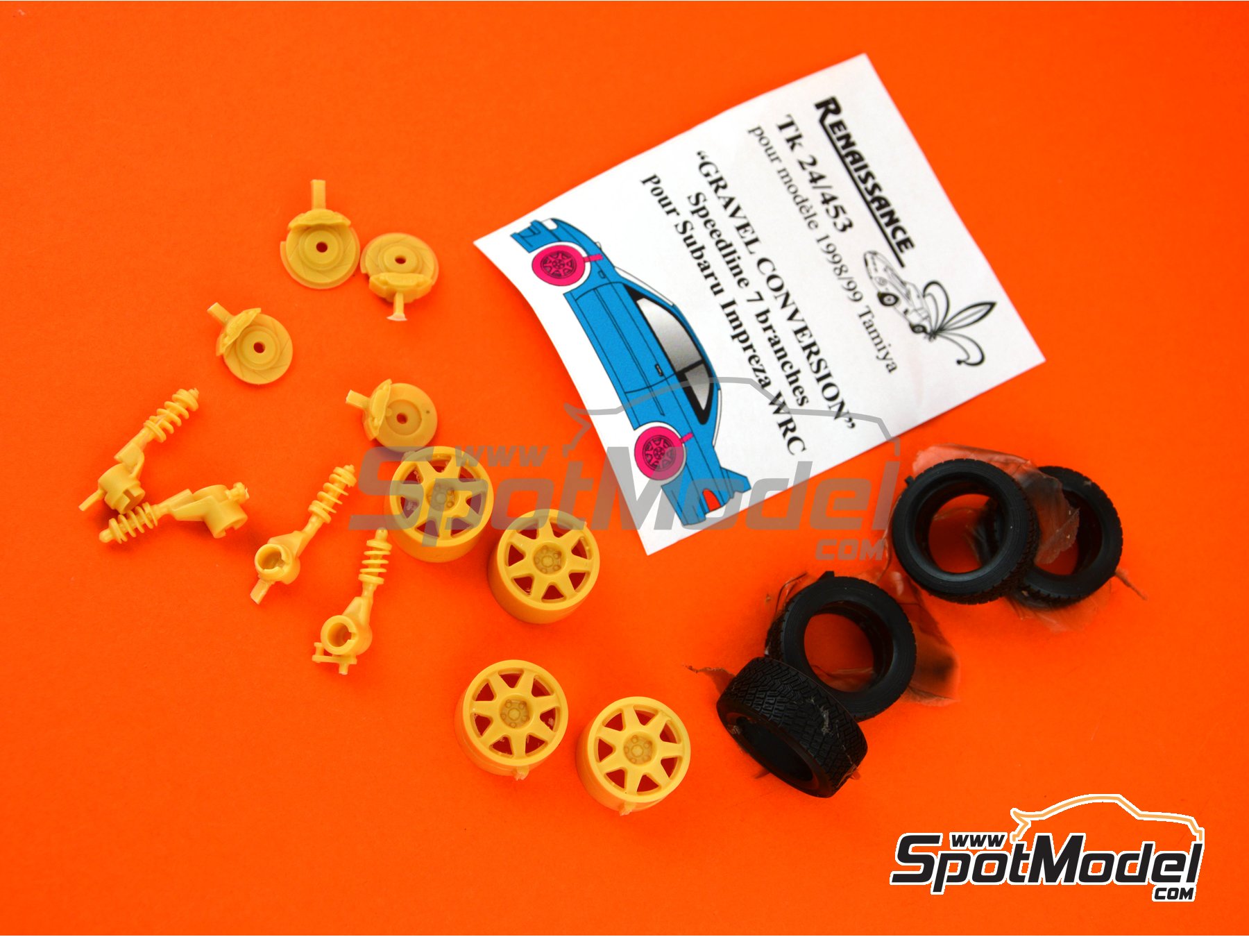 Image 5: Subaru Impreza WRC versión tierra Speedline 7 brazos -  1998 y 1999 | Set de conversión a tierra en escala 1/24 fabricado por Renaissance Models (ref. TK24-453, tambien TK24/453)