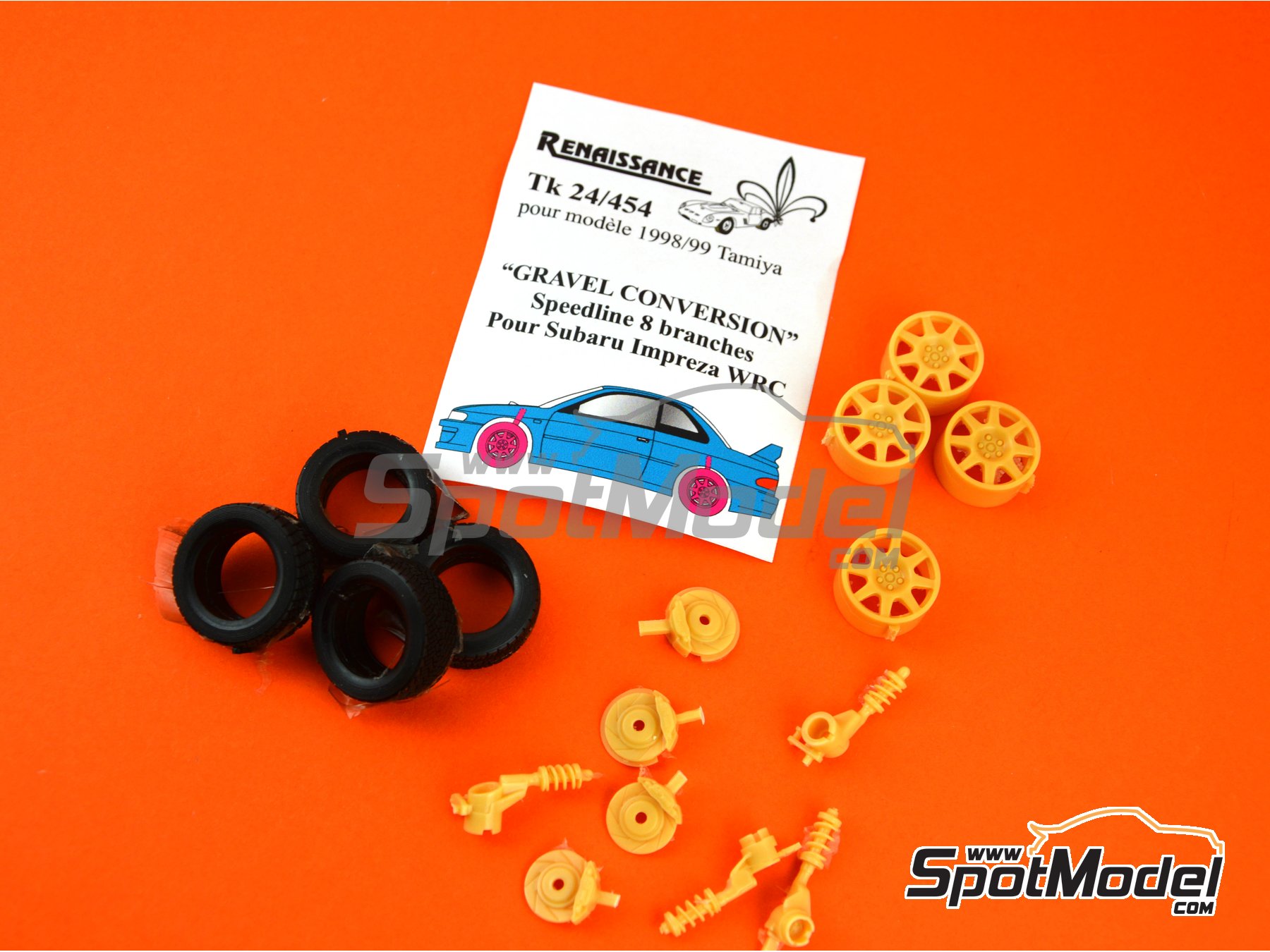 Image 2: Subaru Impreza WRC gravel conversion Speedline 8 arms -  1998 and 1999 | Gravel conversion set in 1/24 scale manufactured by Renaissance Models (ref.&nbsp;TK24-454, also TK24/454)
