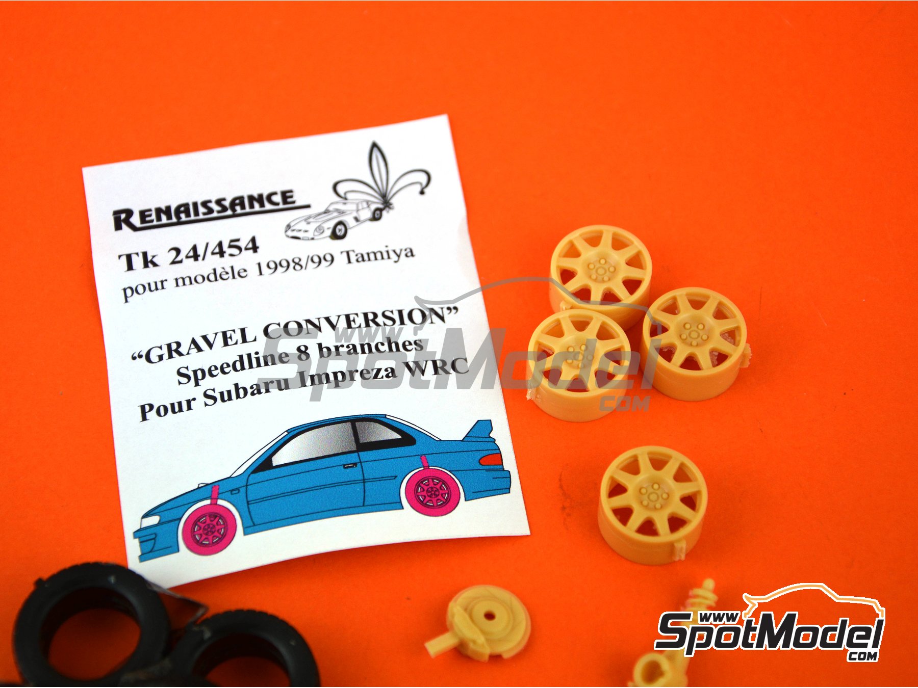 Image 3: Subaru Impreza WRC gravel conversion Speedline 8 arms -  1998 and 1999 | Gravel conversion set in 1/24 scale manufactured by Renaissance Models (ref.&nbsp;TK24-454, also TK24/454)
