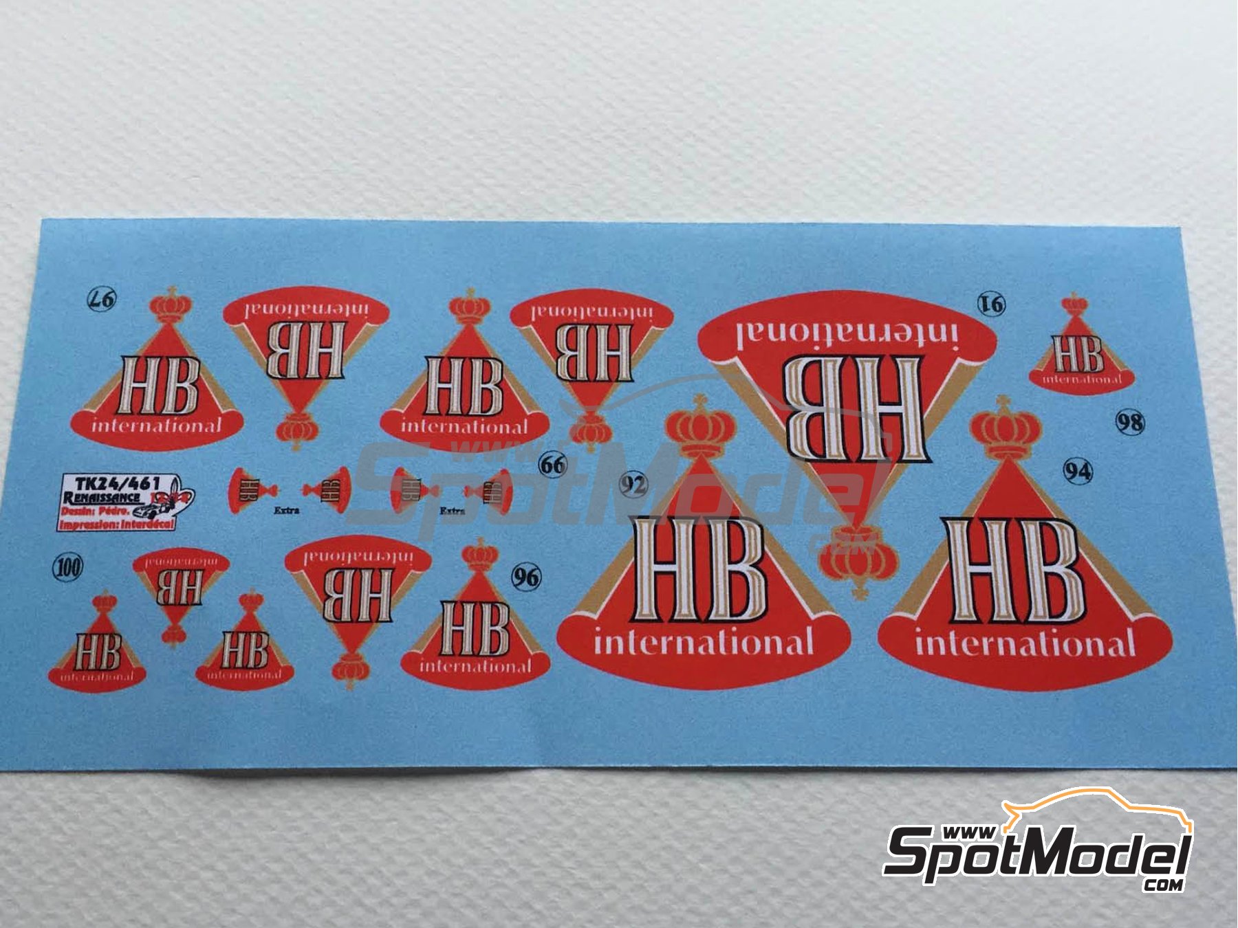 Image 1: HB International | Logotipos en escala&nbsp;1/24 fabricado por Renaissance Models (ref.&nbsp;TK24-461, tambien TK24/461)