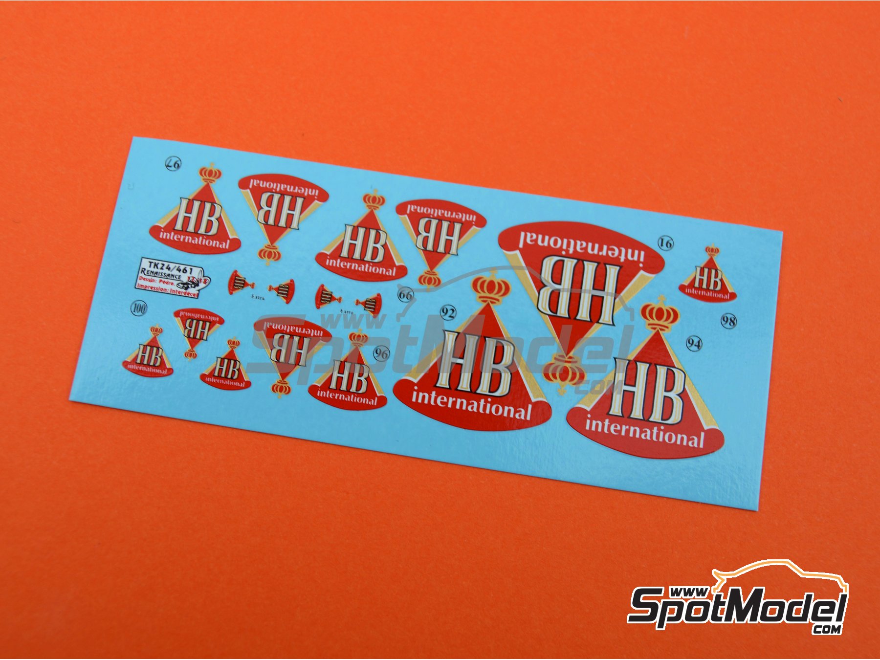 Image 2: HB International | Logotipos en escala&nbsp;1/24 fabricado por Renaissance Models (ref.&nbsp;TK24-461, tambien TK24/461)