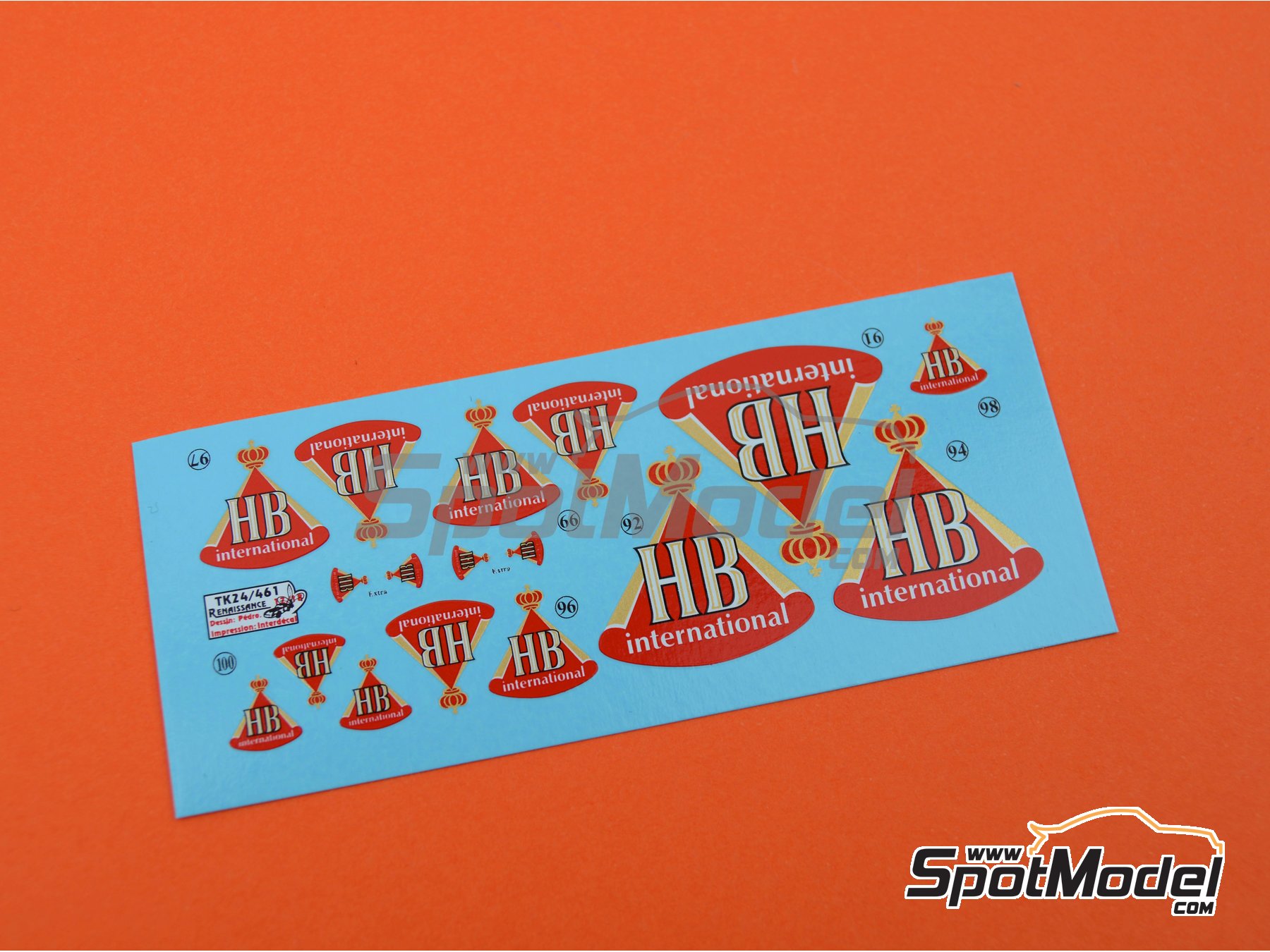 Image 3: HB International | Logotipos en escala&nbsp;1/24 fabricado por Renaissance Models (ref.&nbsp;TK24-461, tambien TK24/461)