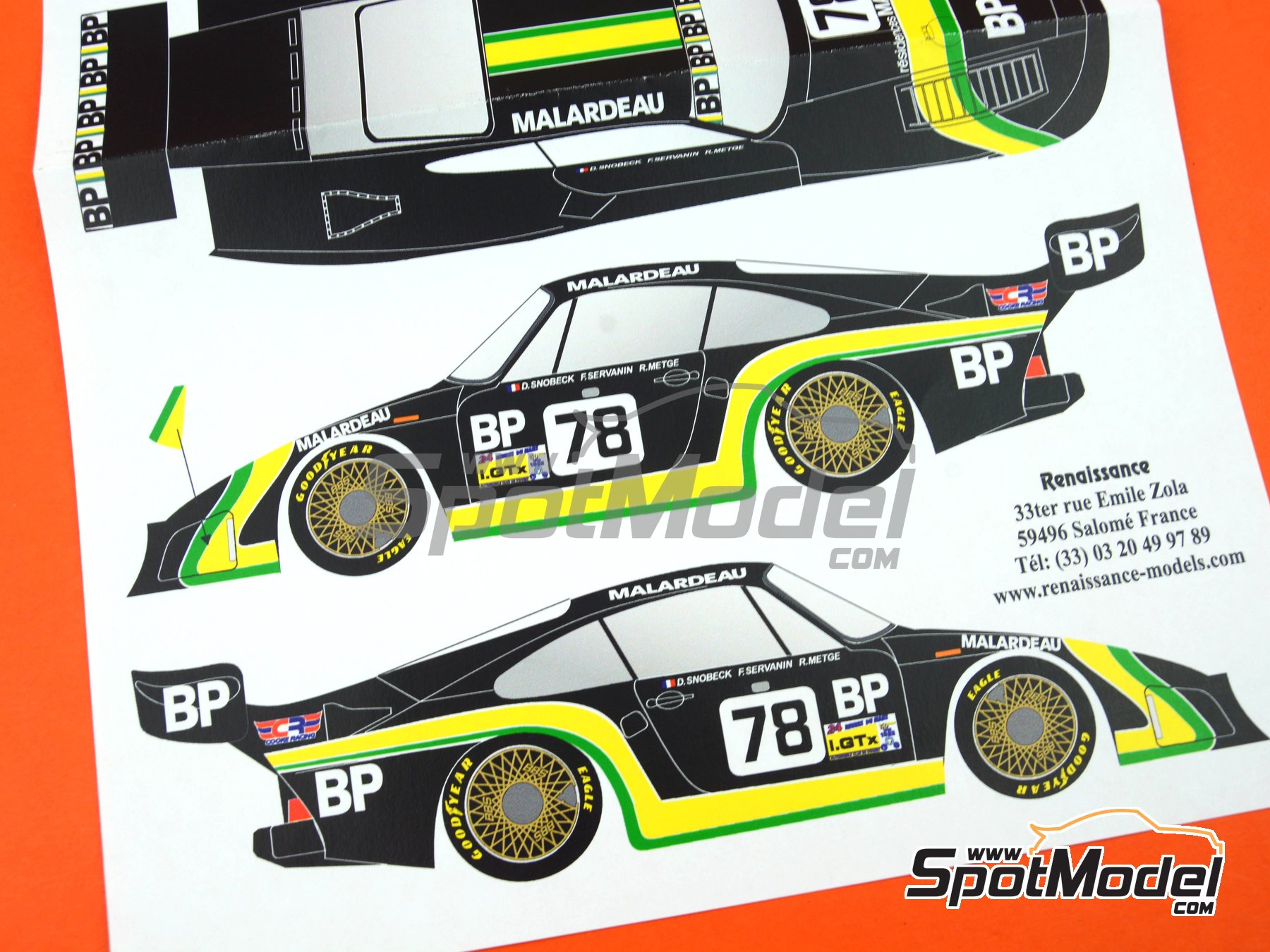 Image 5: Porsche 935 Kremer K3 Equipo Cooke Racing patrocinado por BP Malardeau - 24 Horas de Le Mans 1982 | Decoraci&oacute;n en escala&nbsp;1/24 fabricado por Renaissance Models (ref.&nbsp;TK24-466, tambien TK24/466)