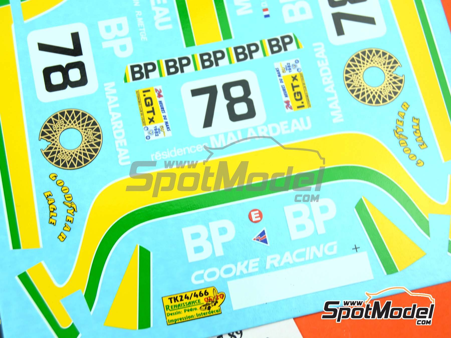 Image 8: Porsche 935 Kremer K3 Equipo Cooke Racing patrocinado por BP Malardeau - 24 Horas de Le Mans 1982 | Decoraci&oacute;n en escala&nbsp;1/24 fabricado por Renaissance Models (ref.&nbsp;TK24-466, tambien TK24/466)