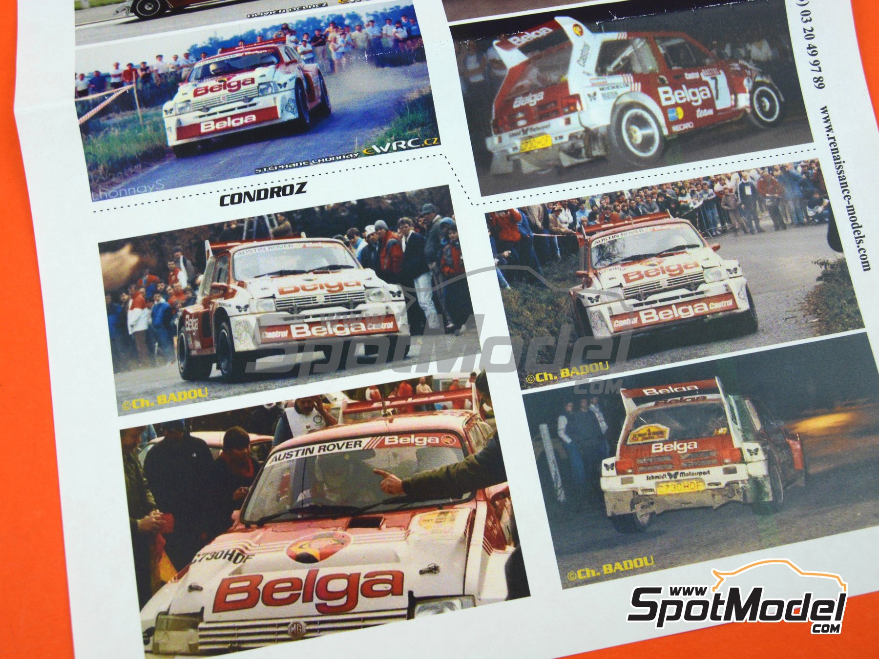 Image 5: MG Metro 6R4 Group B Austin Rallying Team sponsored by Belga - Ypres 24 Hours Rally, Condroz Rally - Rallye du Condroz 1986 | Marking / livery in 1/24 scale manufactured by Renaissance Models (ref.&nbsp;TK24-468, also TK24/468)