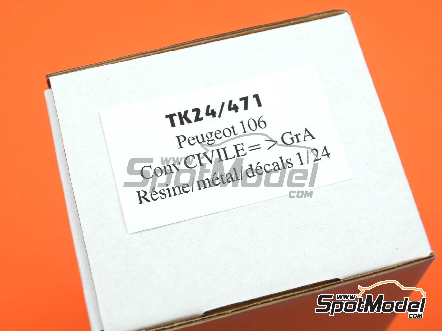 Image 6: Peugeot 106 Xsi Group A | Transkit in 1/24 scale manufactured by Renaissance Models (ref.&nbsp;TK24-471, also TK24/471)
