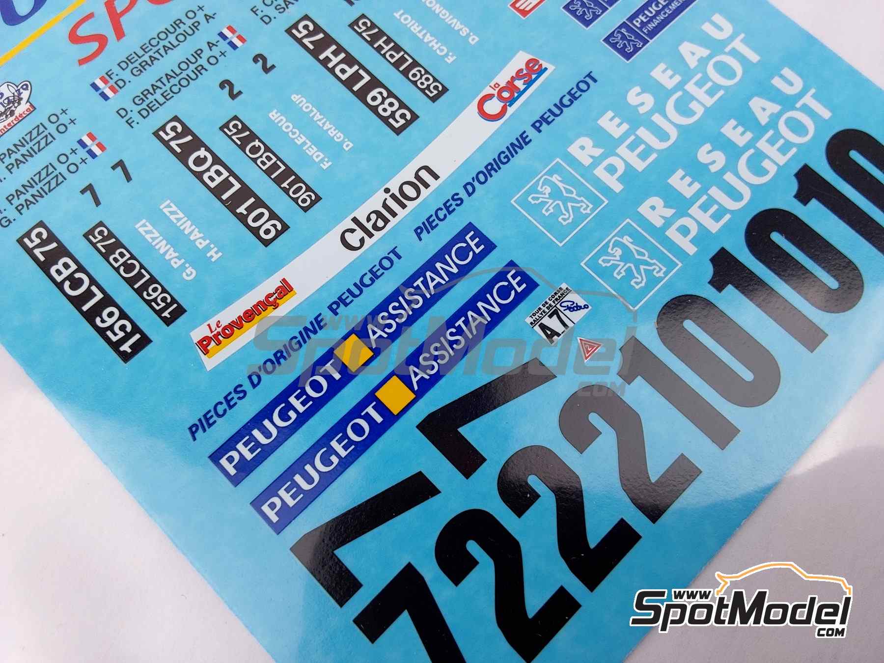 Image 3: Peugeot 306 Maxi Evo1 Peugeot Sport Team - Tour de Corse Rallye de France 1996 | Marking / livery in 1/24 scale manufactured by Renaissance Models (ref.&nbsp;TK24-475, also TK24/475)